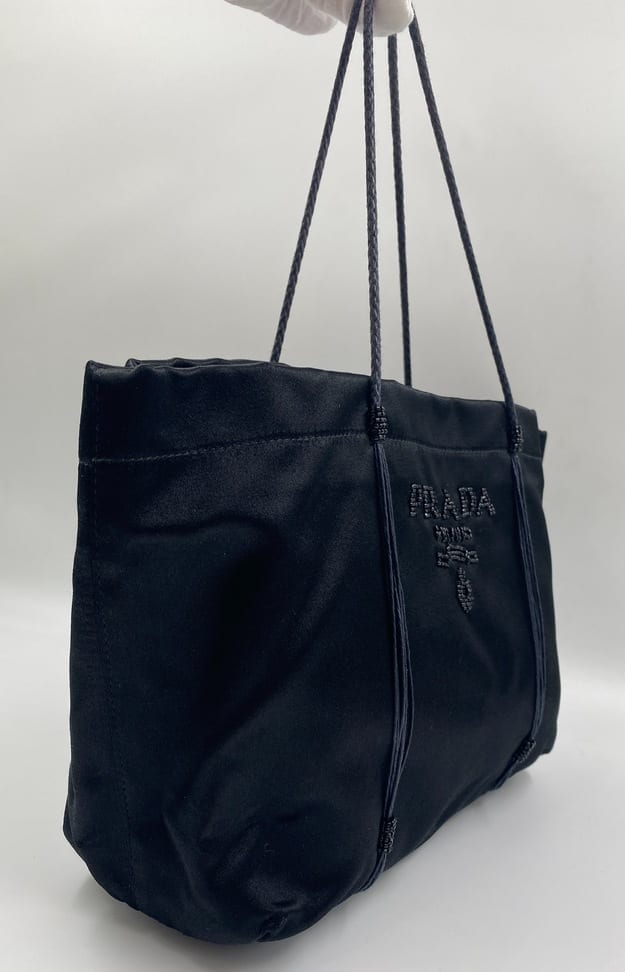 Prada Beaded Tote Satin Mini Tote Bag