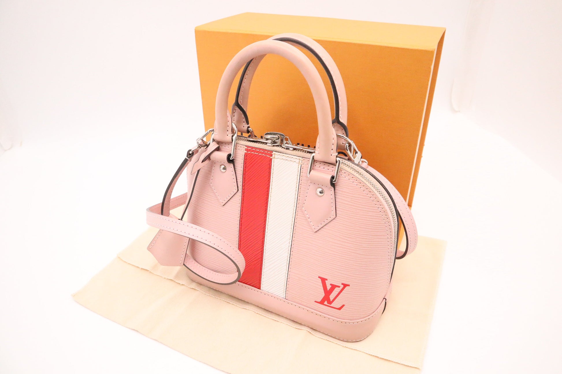 Louis Vuitton Alma BB & Epi Leather White Red Handbag