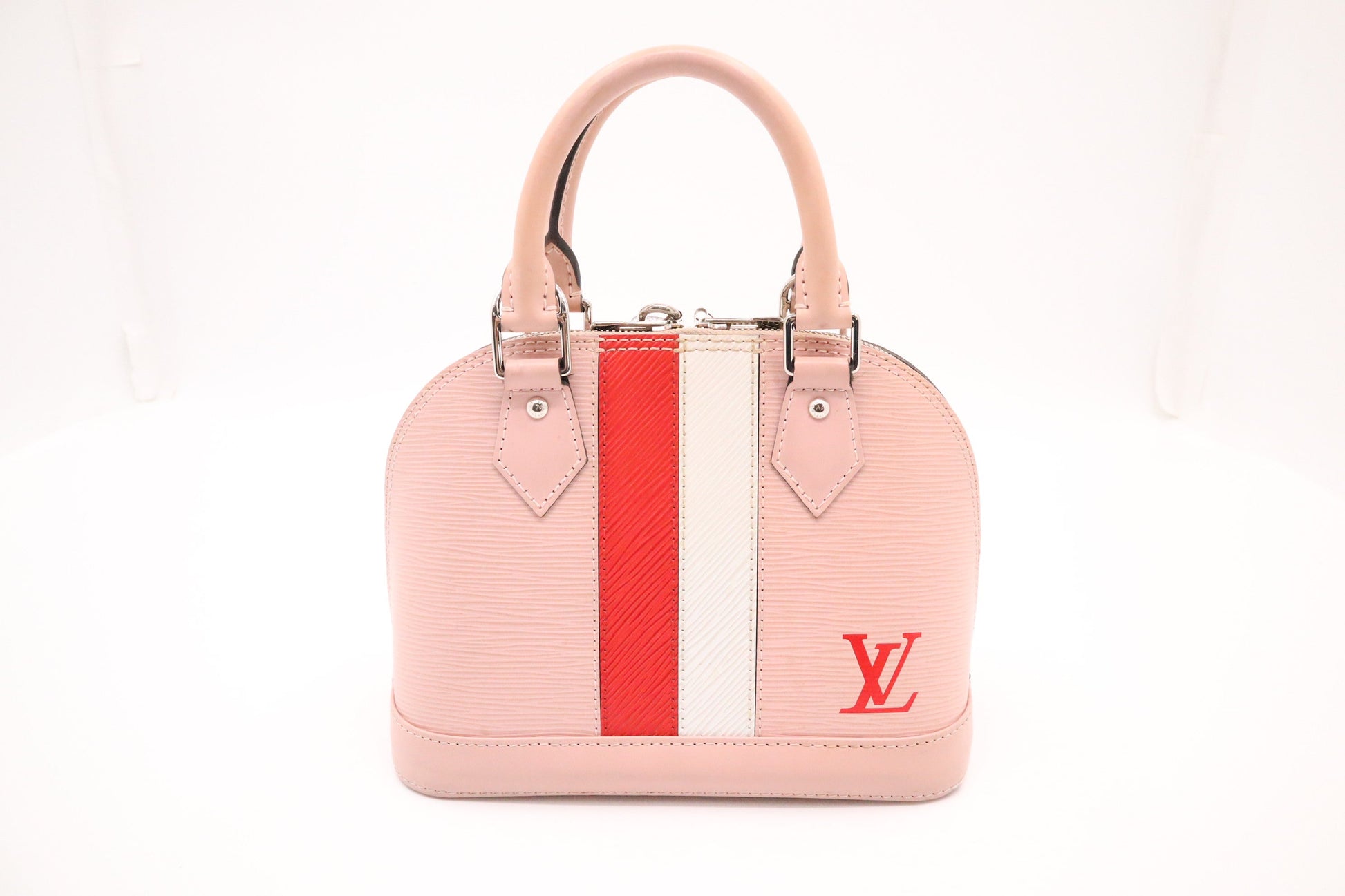 Louis Vuitton Alma BB & Epi Leather White Red Handbag