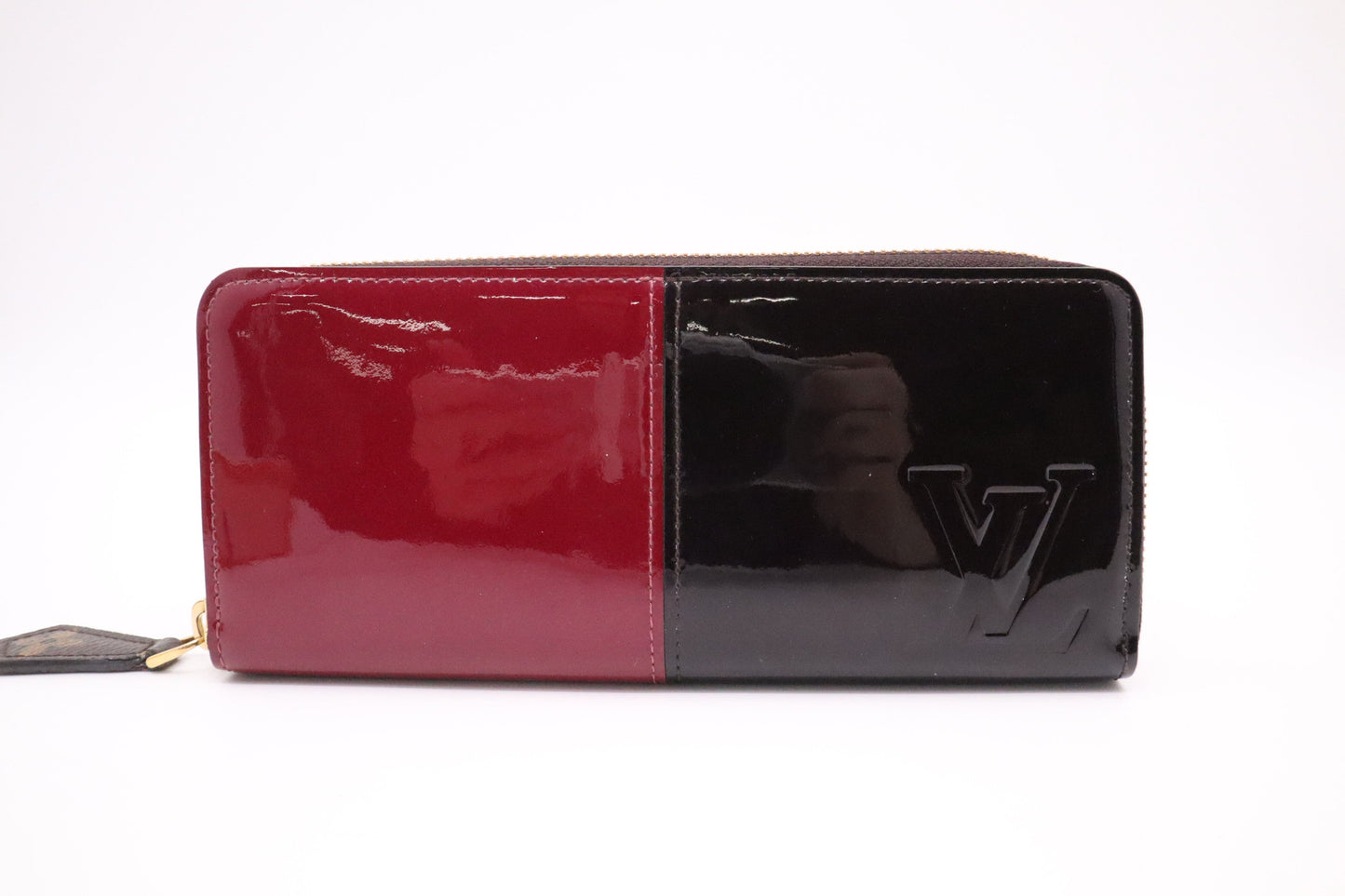 Louis Vuitton Clemence Purple Vernis Leather Black Red Wallet Case