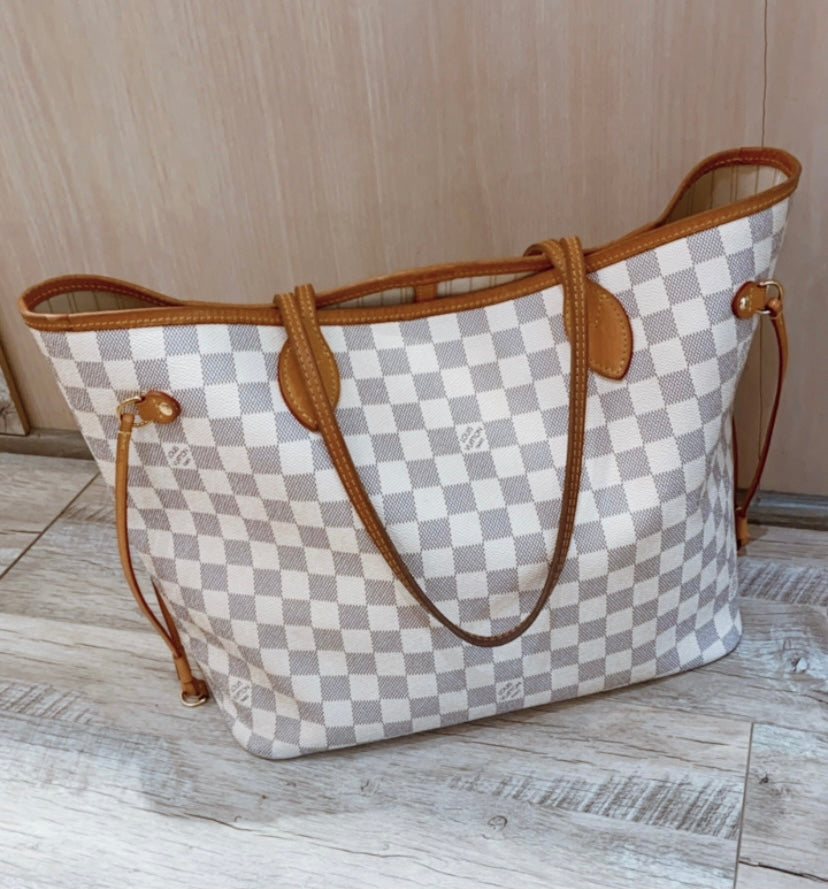 Louis Vuitton AZUR Damier Neverfull Tote Bag