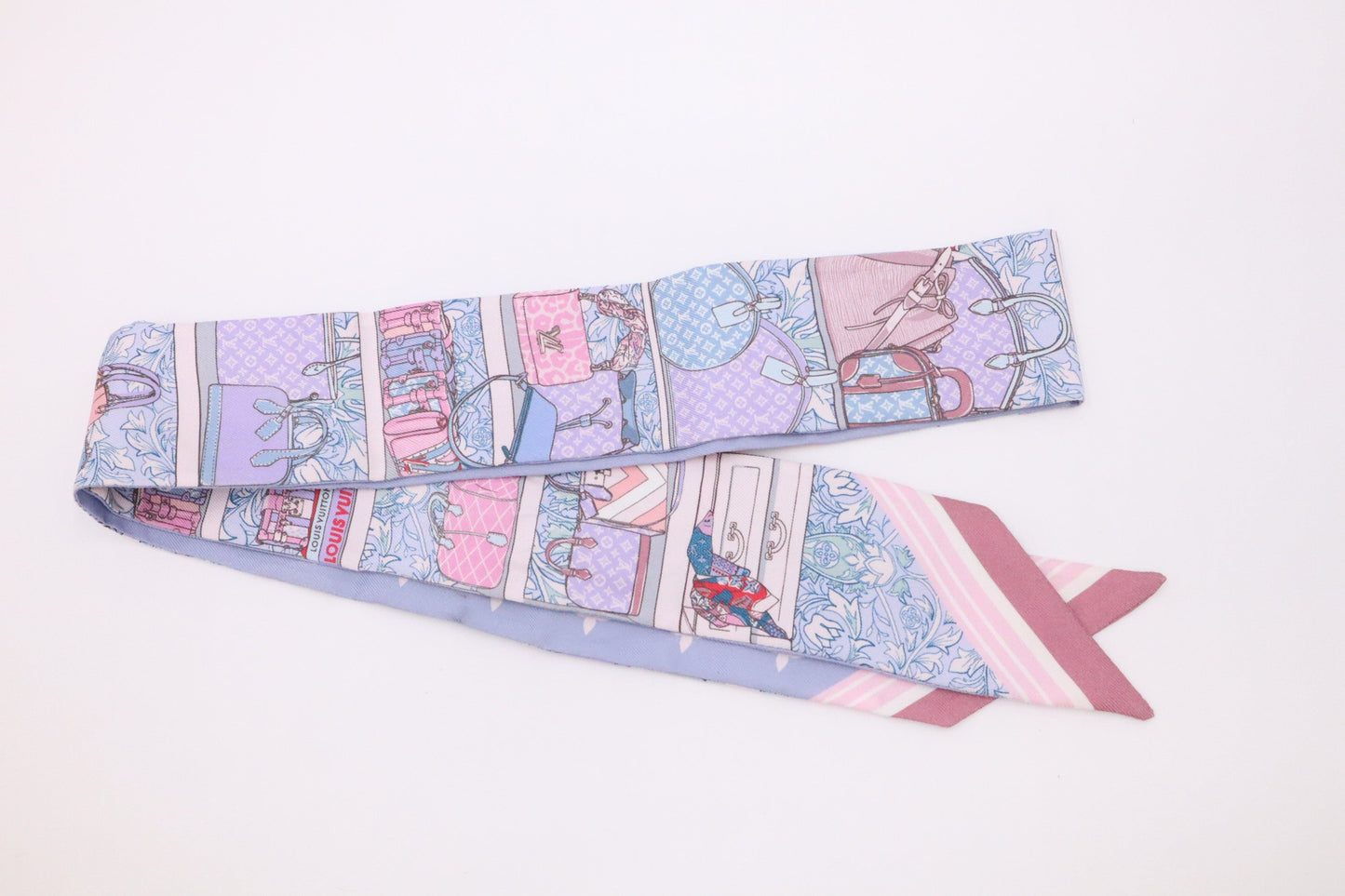 Louis Vuitton Privé Bandeau Periwinkle Silk Pink Handbag