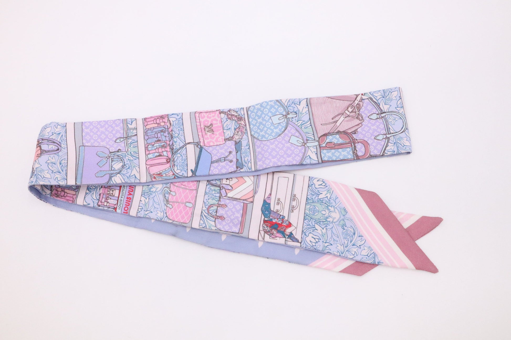 Louis Vuitton Privé Bandeau Periwinkle Silk Pink Handbag