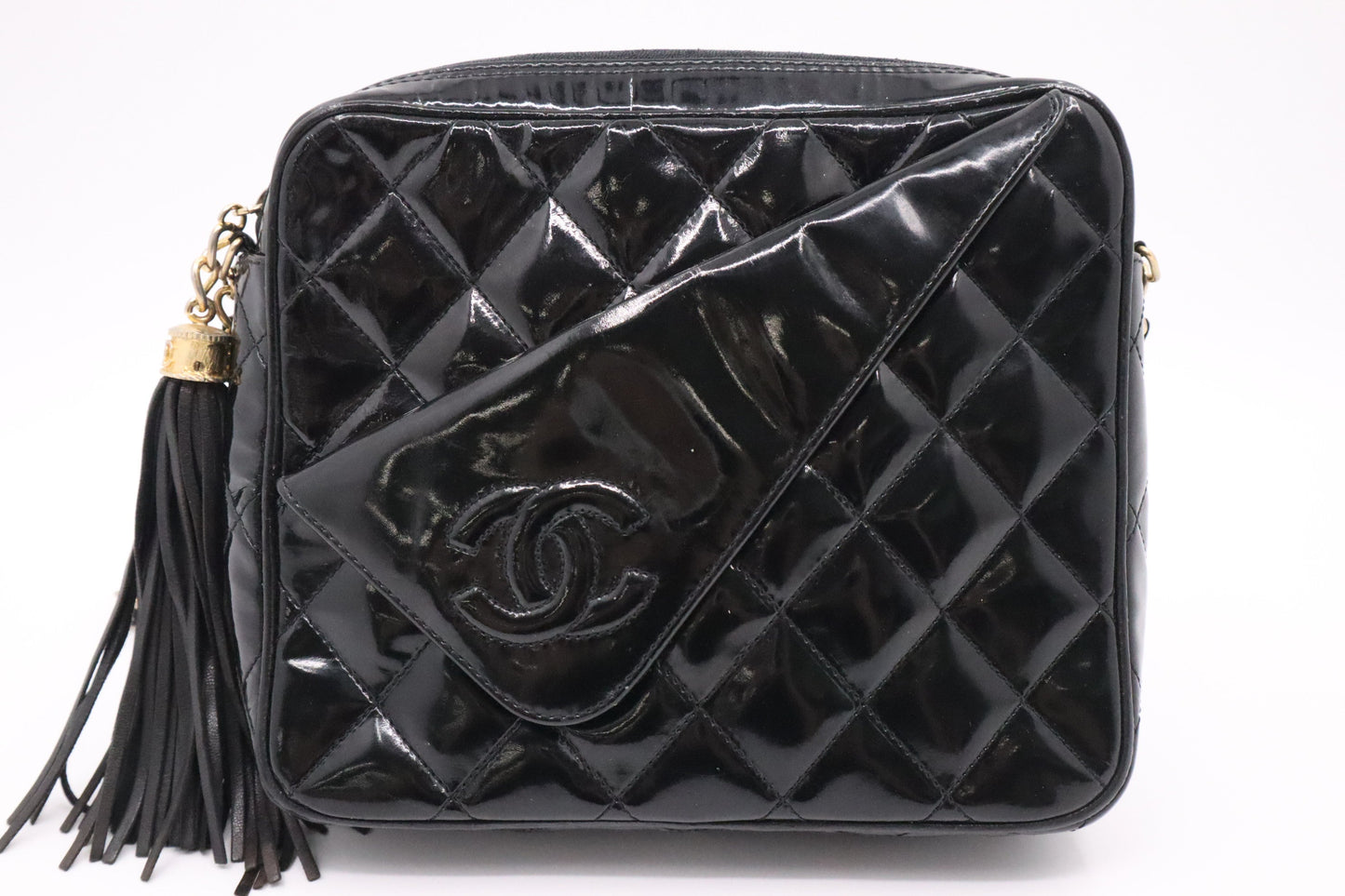 Chanel Patent Black Leather Shoulder Bag 3