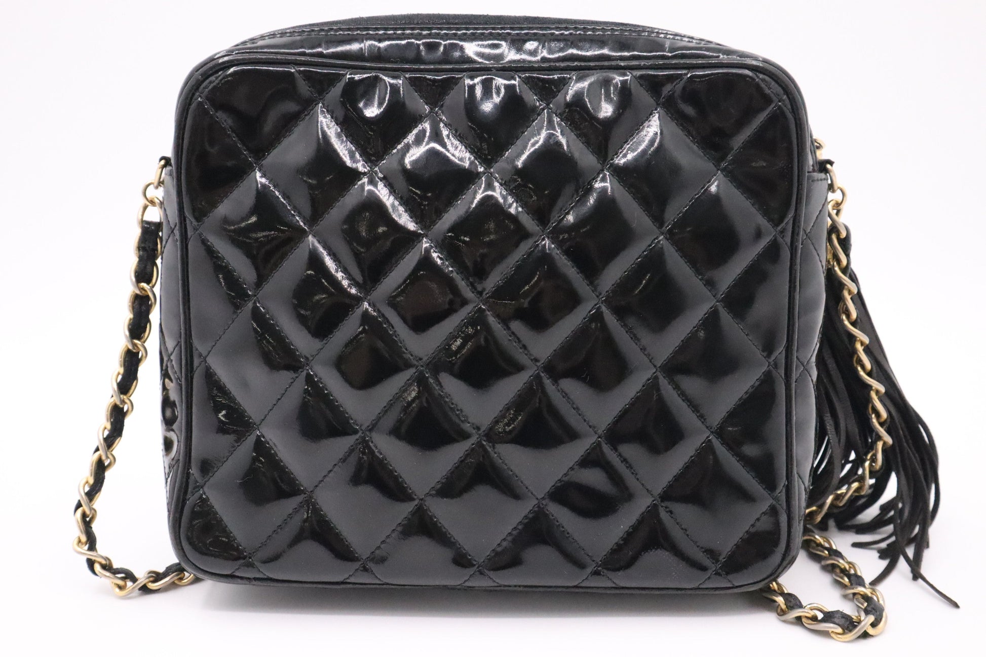 Chanel Patent Black Leather Shoulder Bag 3