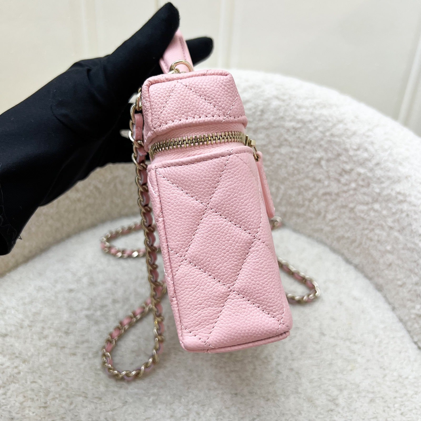 Chanel Clutch with Chain (lp Style Bag) in 25B Pink Caviar and Lghw