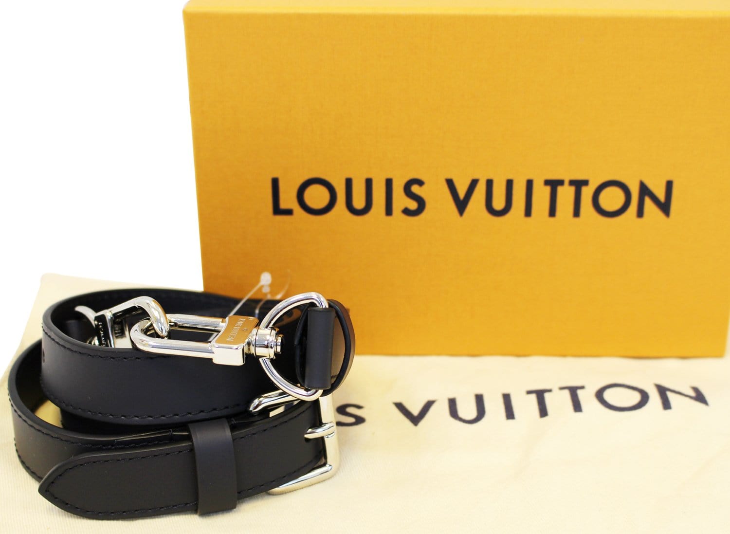 Louis Shoulder Strap Leather Black Shoulder Bag Strapp Cc432