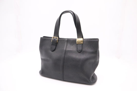 Burberry Handbag In Leather Black Travel Bag Black Leather 2