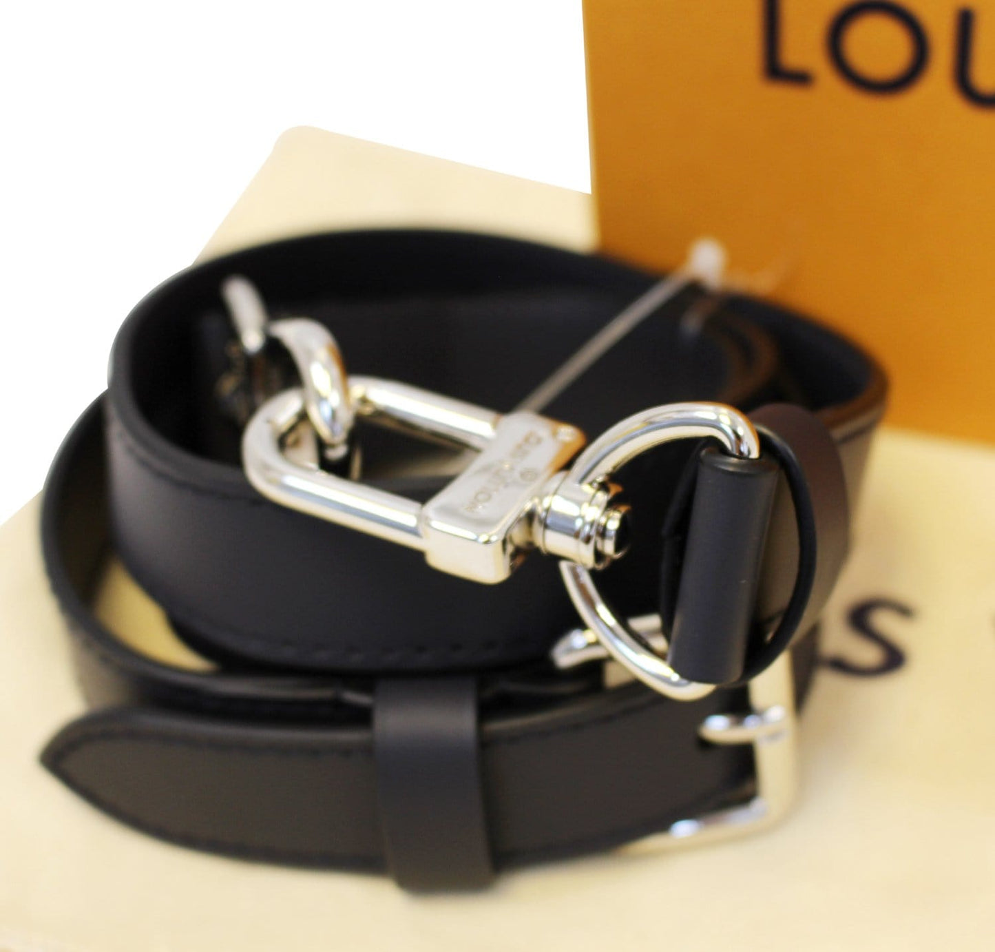 Louis Shoulder Strap Leather Black Shoulder Bag Strapp Cc432