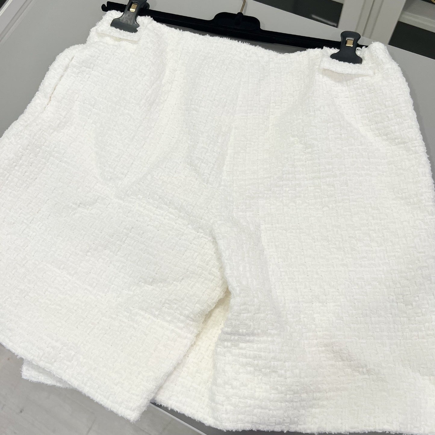 Chanel 25S Tweed Skorts in White Cotton and Polyamide (Model: P79379)