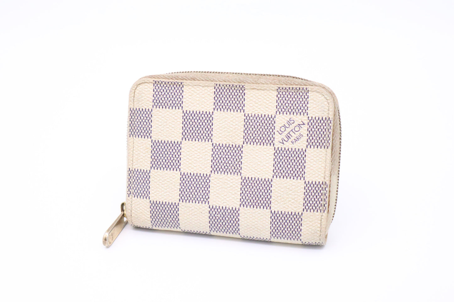 Louis Vuitton Compact Zippy Azur Damier Canvas Wallet Case