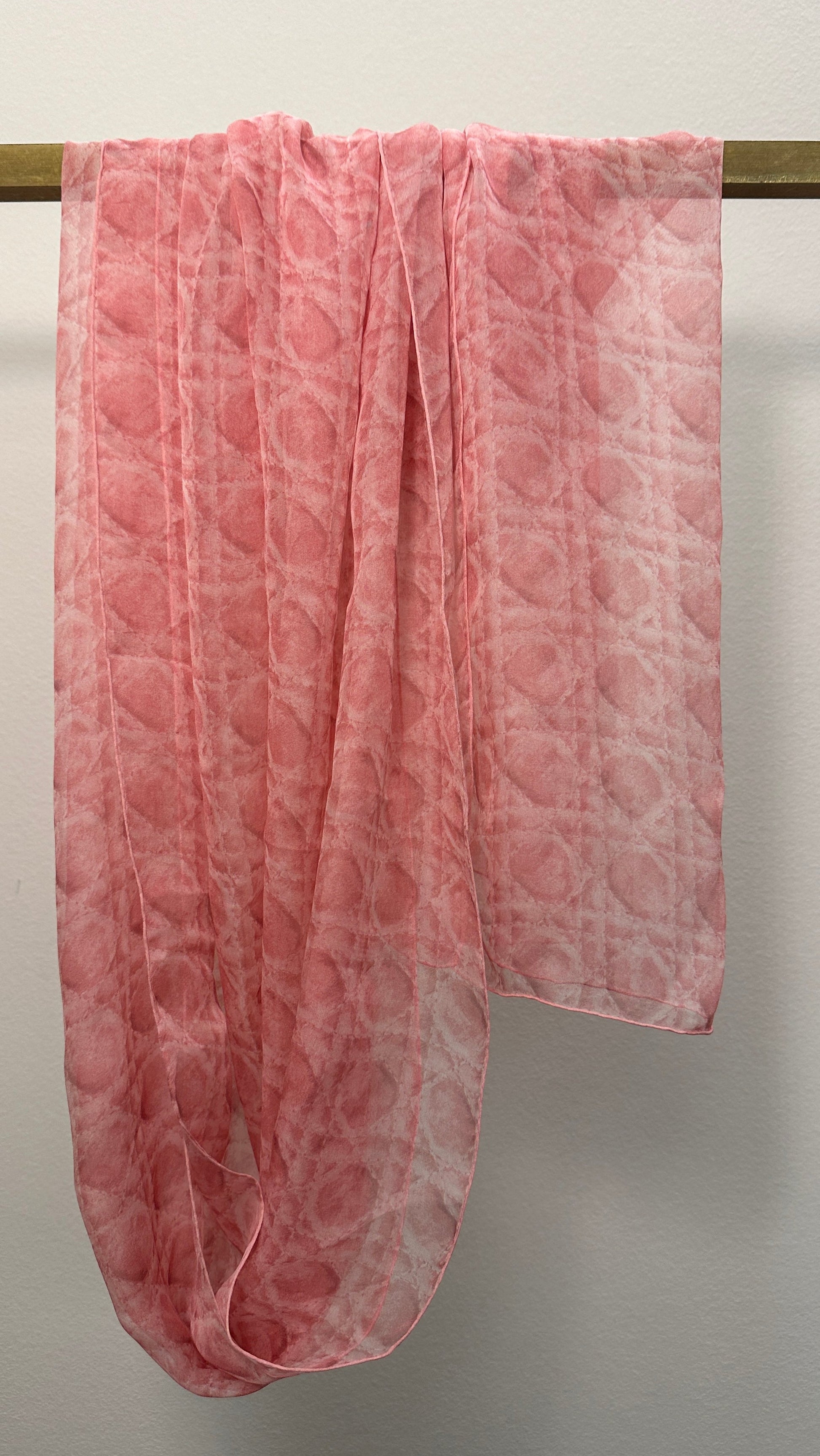Dior Cannage Organza Scarf Silk Pink