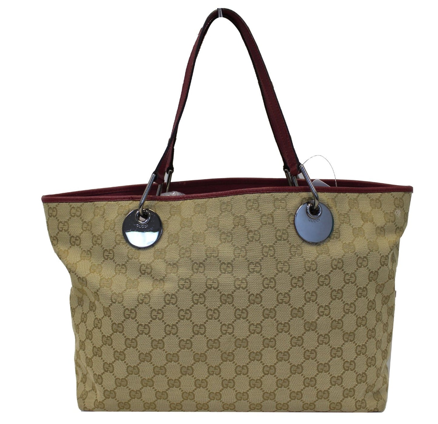 Gucci Eclipse Red Tote Bag Leather Canvas