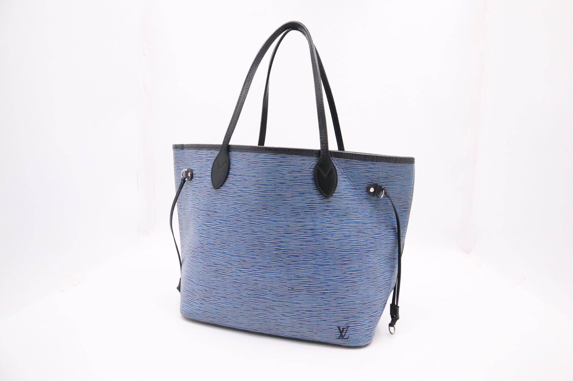 Louis Vuitton Neverfull MM Denim Epi Leather Blue Tote Bag