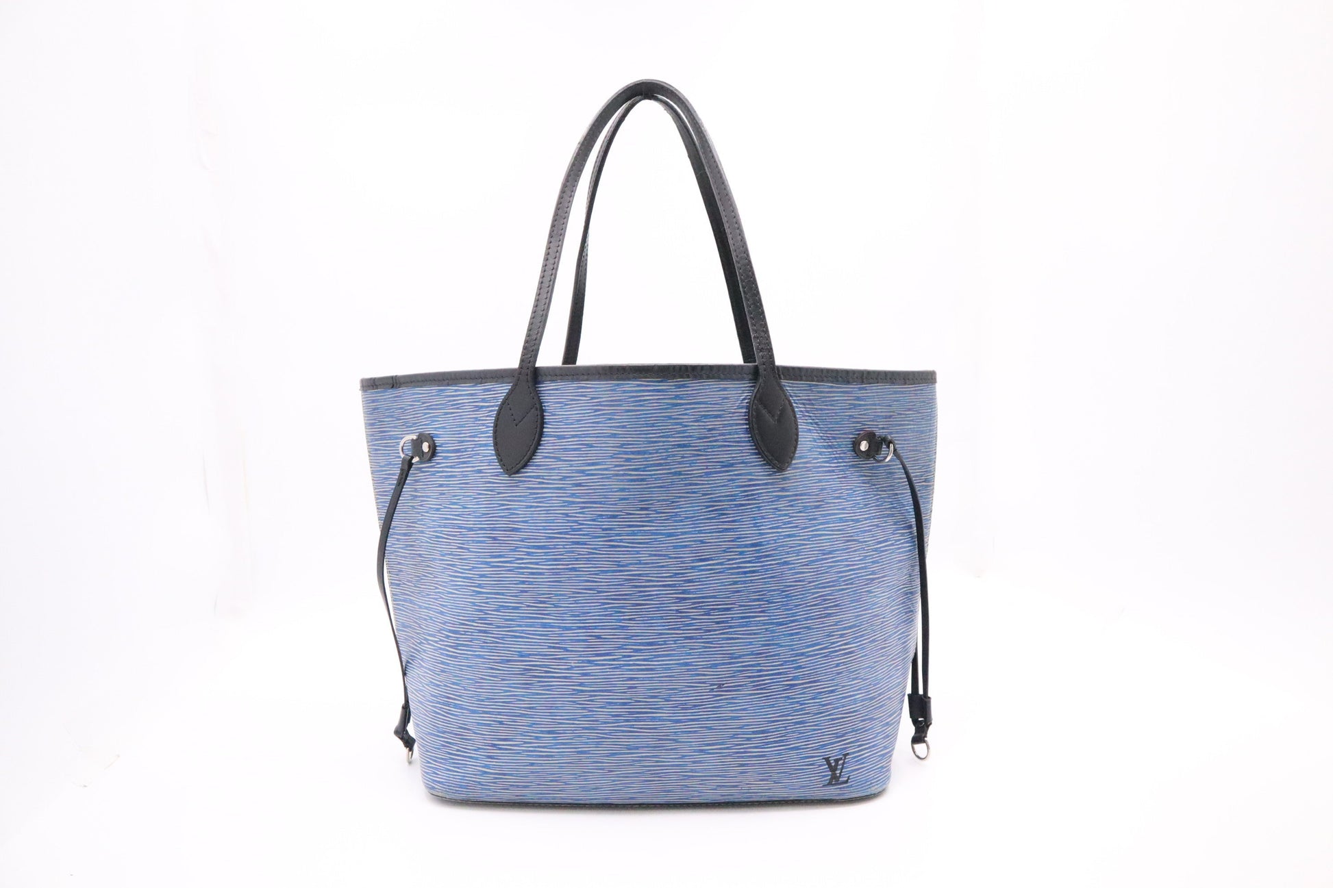 Louis Vuitton Neverfull MM Denim Epi Leather Blue Tote Bag
