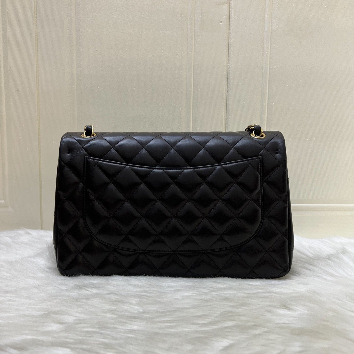 Chanel Jumbo Classic Flap Df in Black Lambskin and Ghw Handbag
