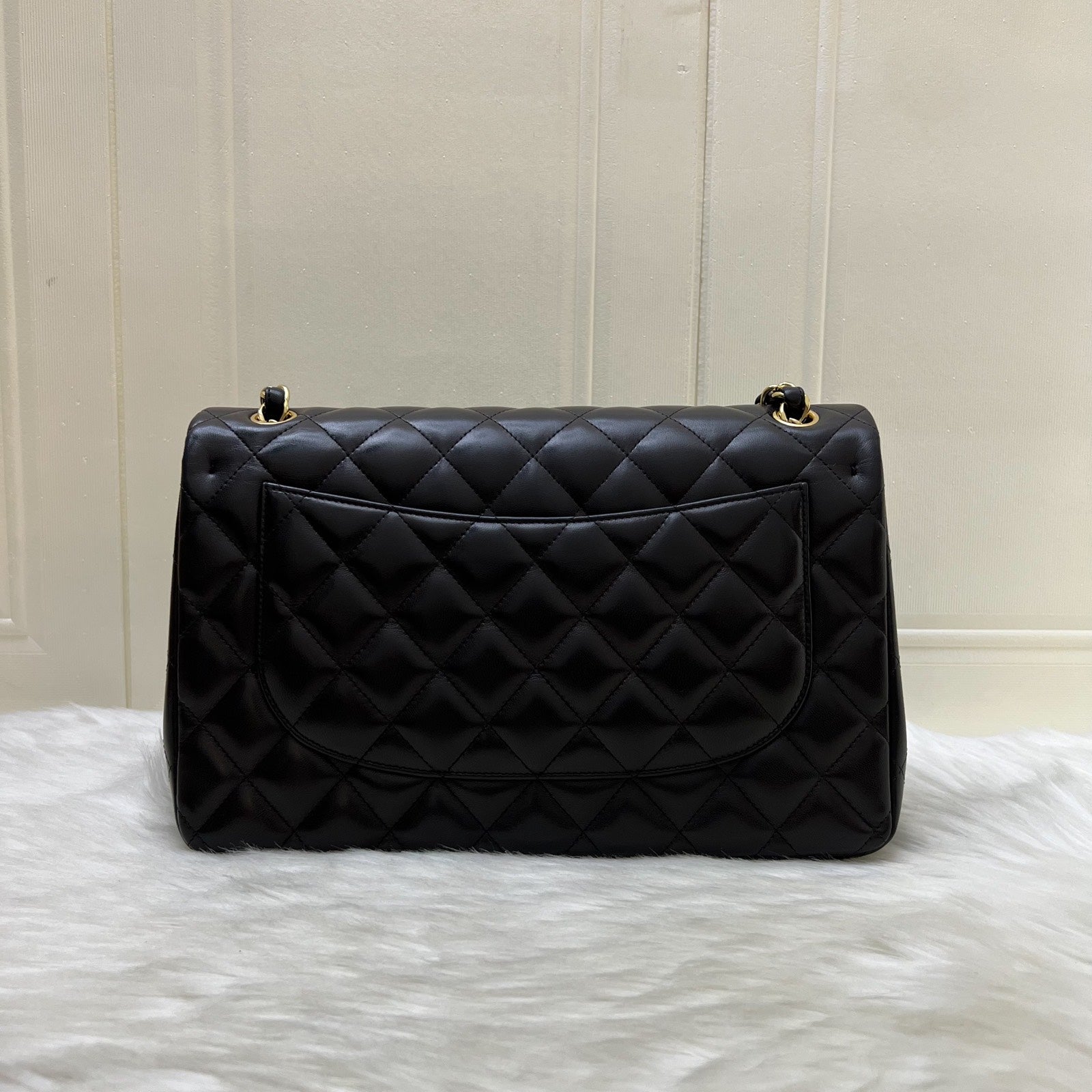 Chanel Jumbo Classic Flap Df in Black Lambskin and Ghw Handbag