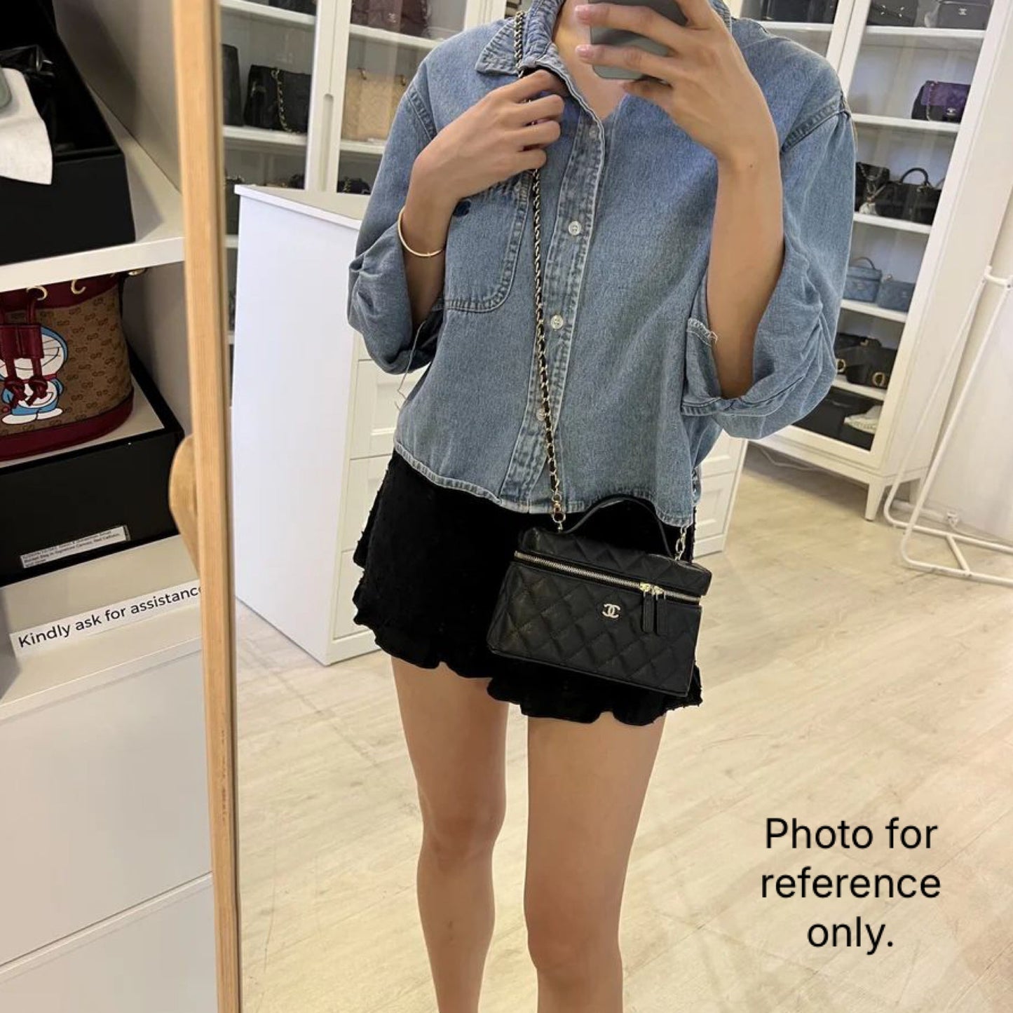 Chanel [bn Local Full Set Mar 2026] 26P Vanity / Clutch with Chain (lp Style Bag) in Black Caviar and Ghw