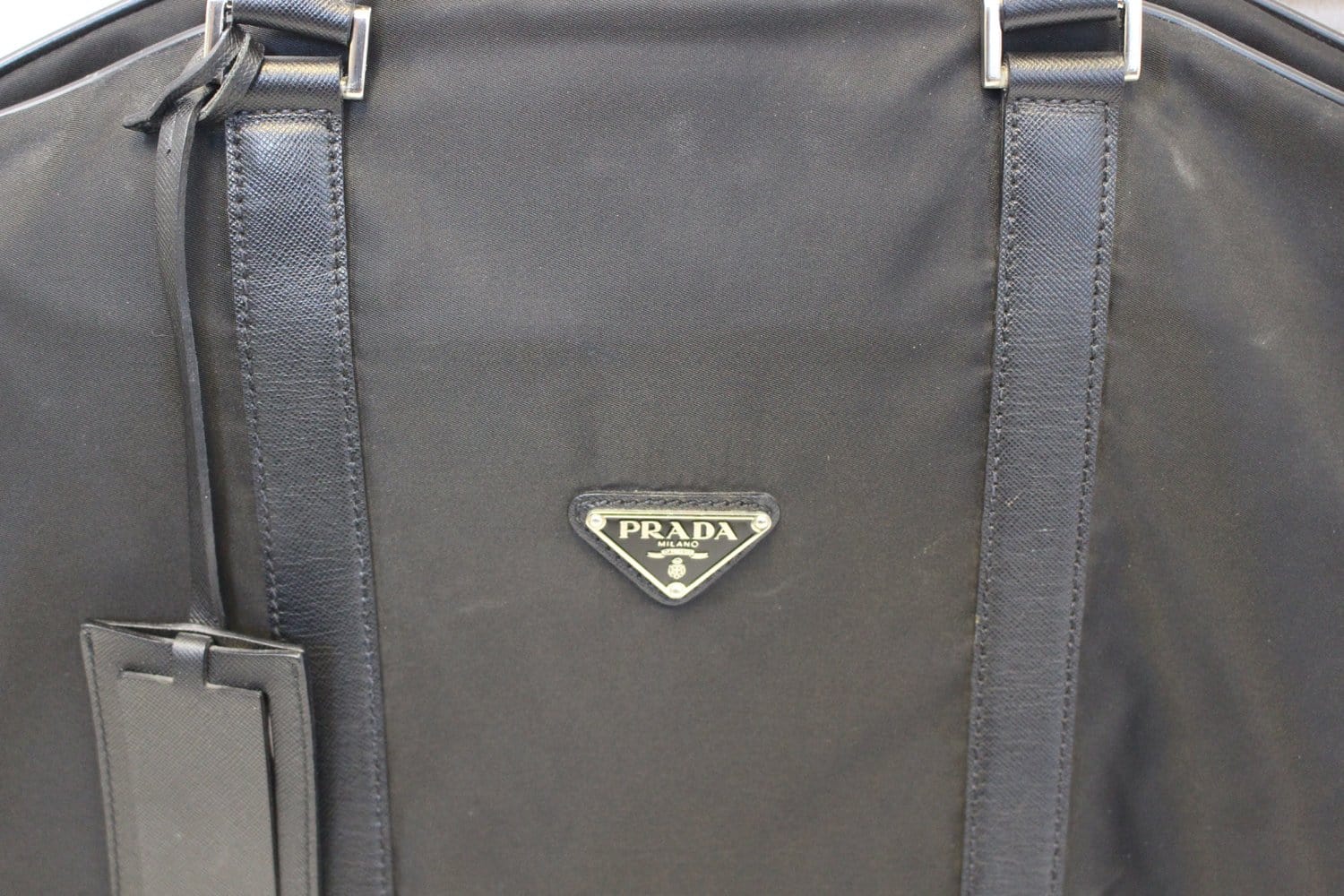 Prada Convertible Garment Travel Bag Nylon Black