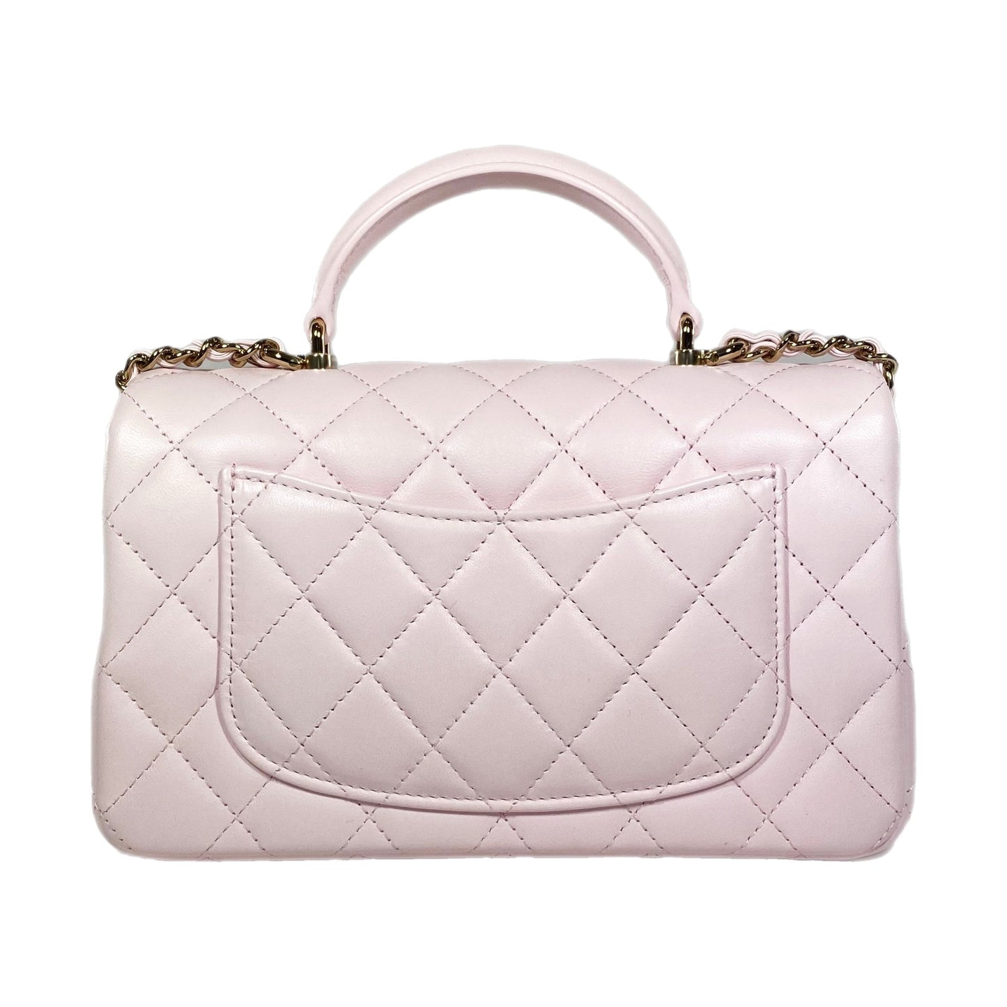 Chanel Light Pink Mini Rectangle Top Handle Flap Bag
