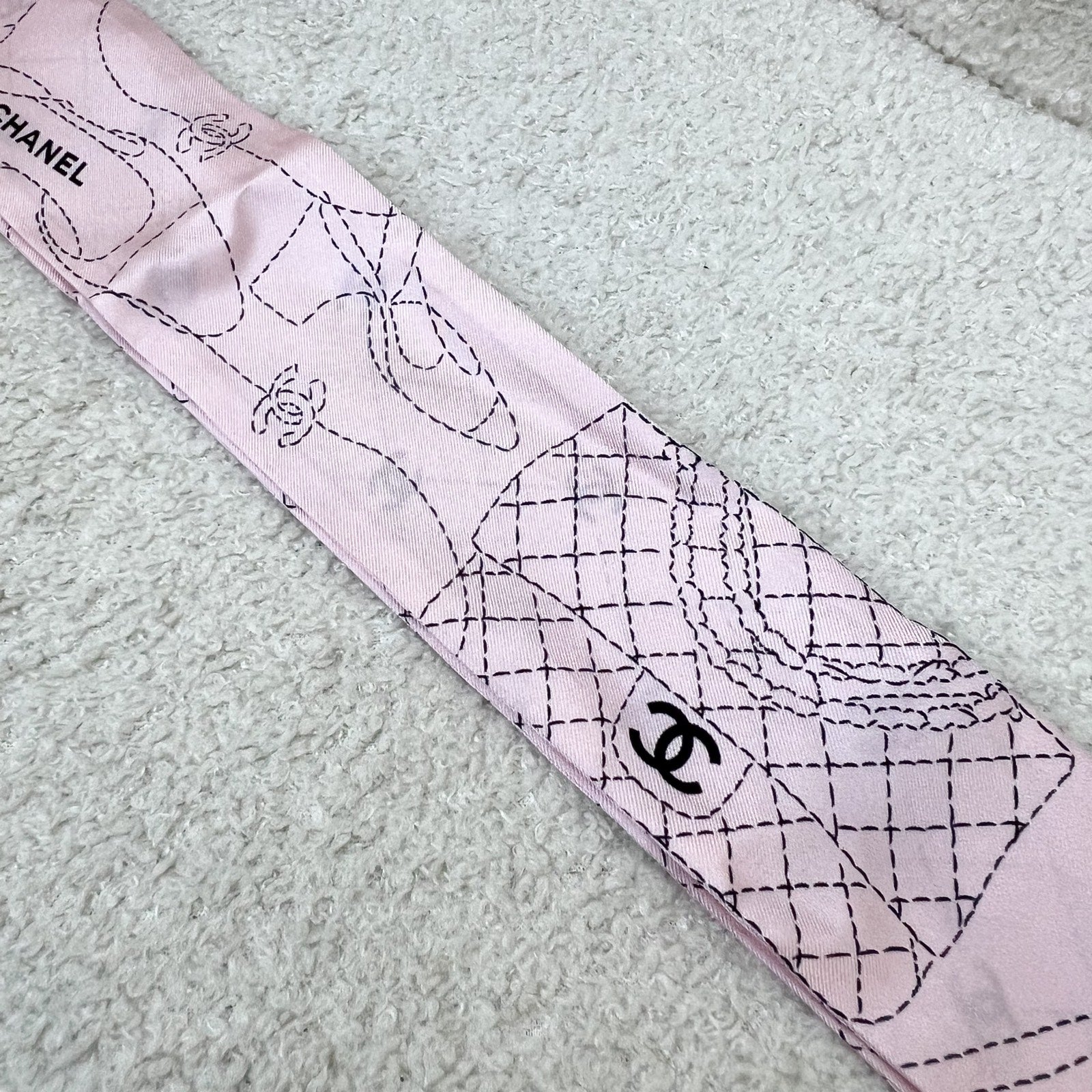 Chanel Scarf Twilly In Pink Silk ( ) Bag