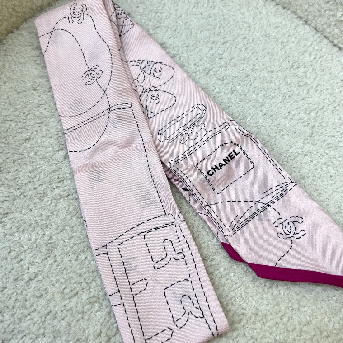 Chanel Scarf / Twilly in Pink Silk ( ) Handbag