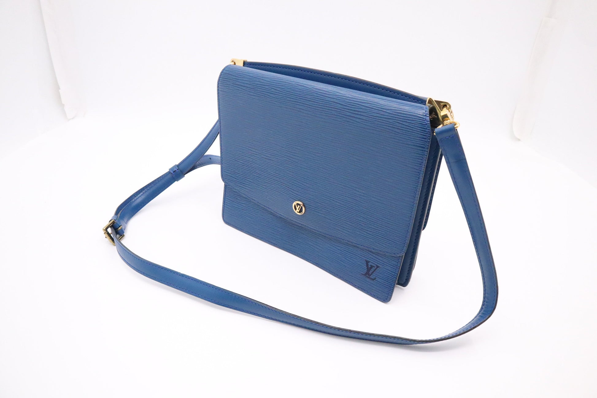 Louis Vuitton Grenelle Epi Leather Blue Handbag