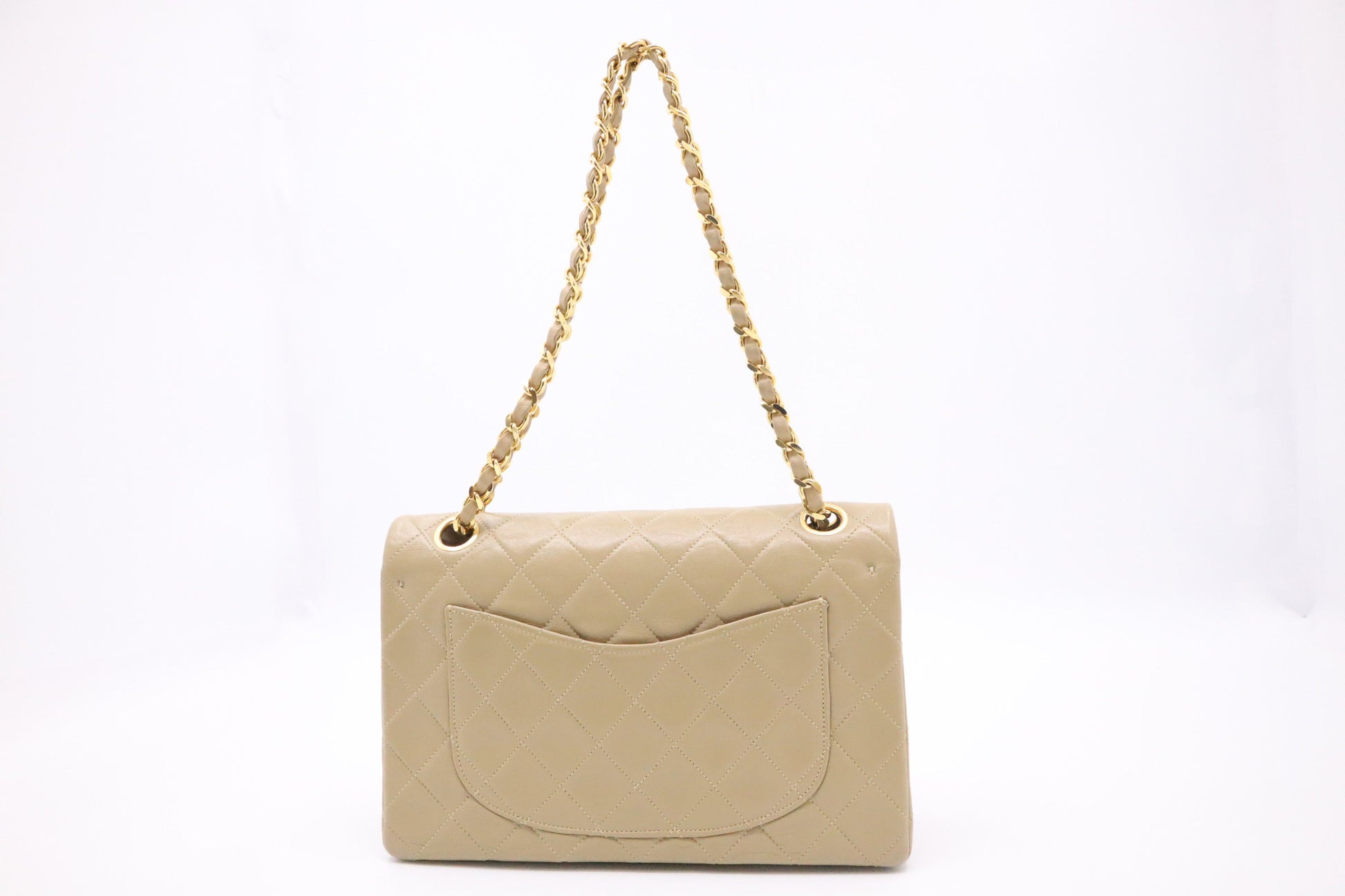 Chanel Double Flap Dark Beige Small Handbag
