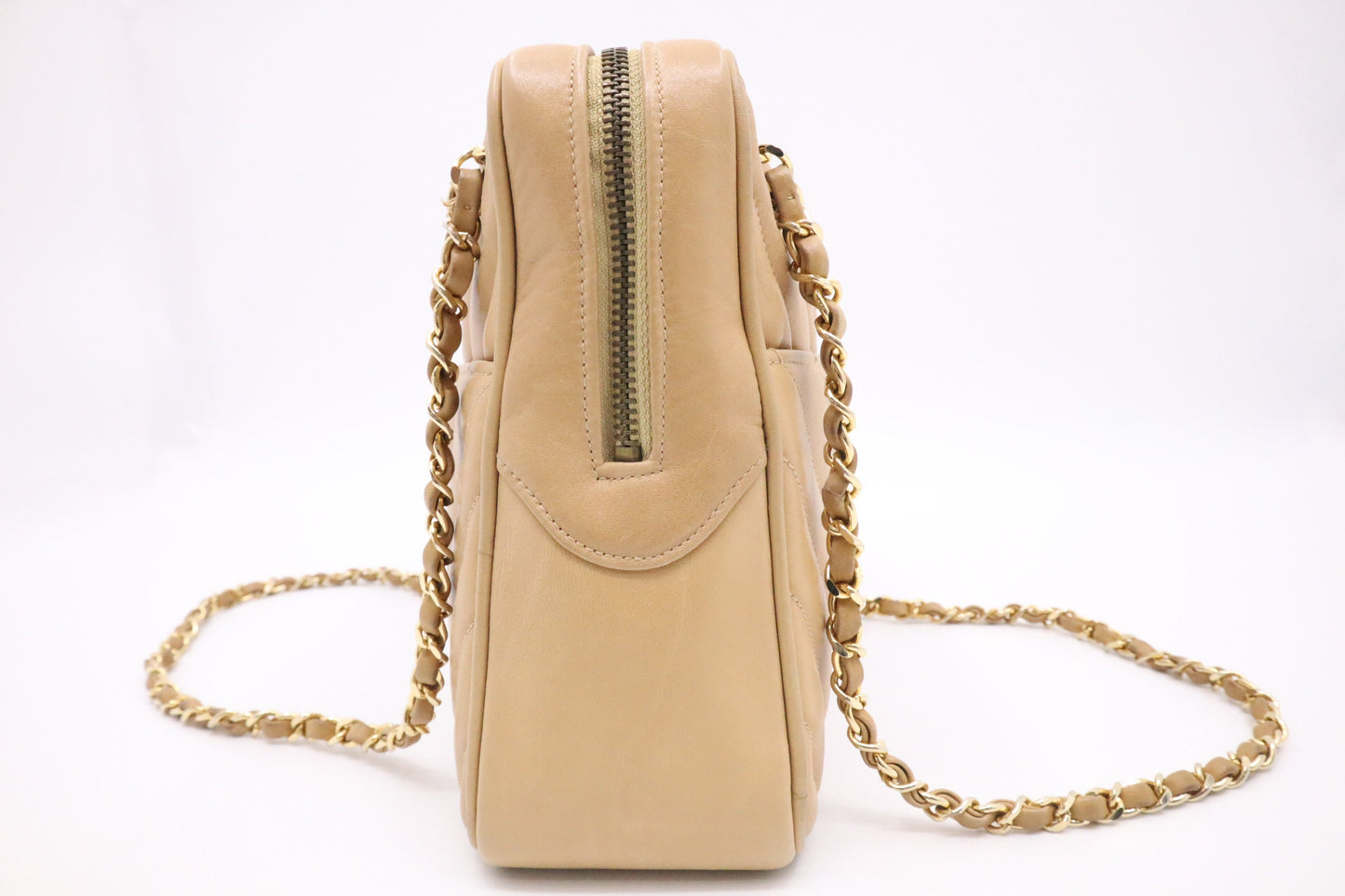 Chanel Beige Leather Shoulder Bag