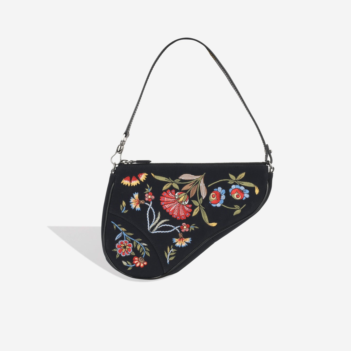 Dior Christian Saddle Pochette Shoulder Bag Embroidered Nylon Gmhw