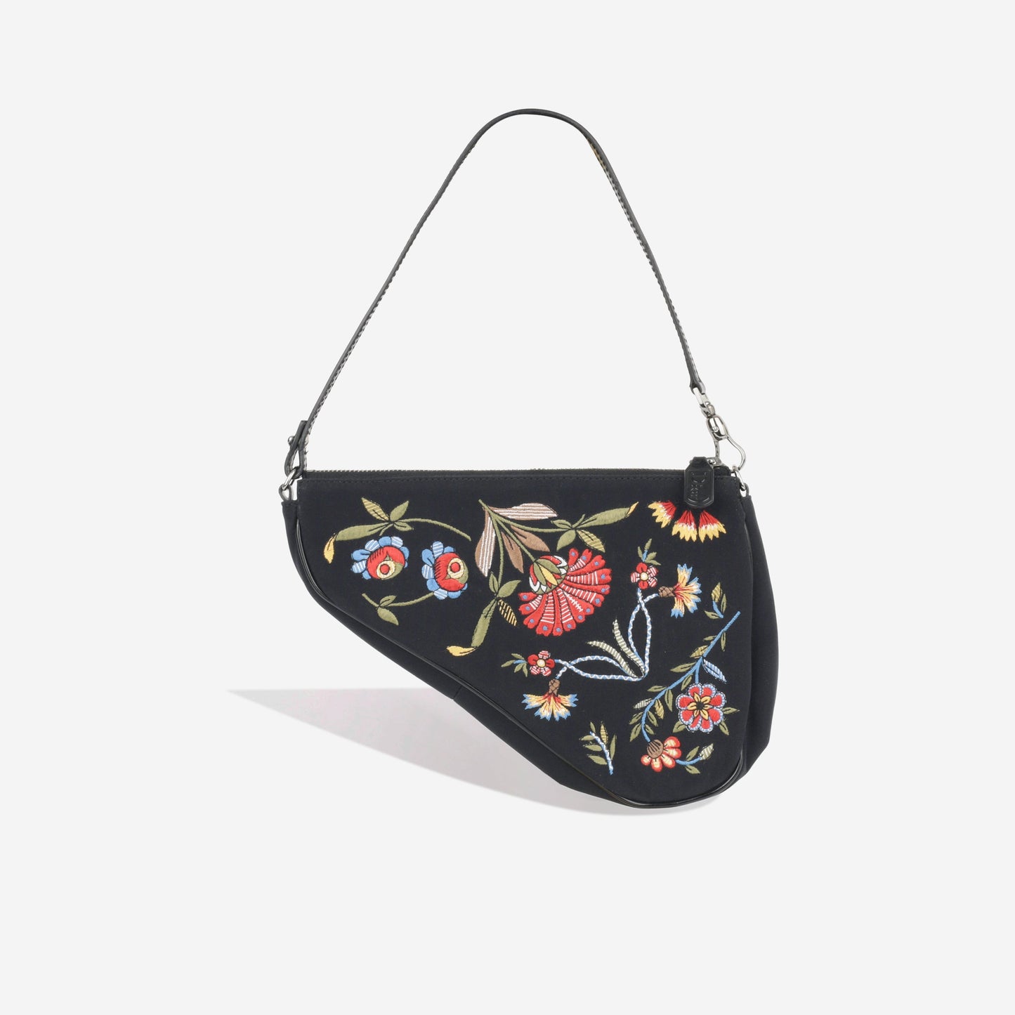 Dior Christian Saddle Pochette Shoulder Bag Embroidered Nylon Gmhw