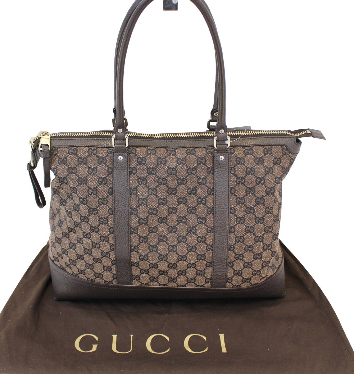 Gucci Dark Shoulder Handbag Canvas Brown Shoulder Bag