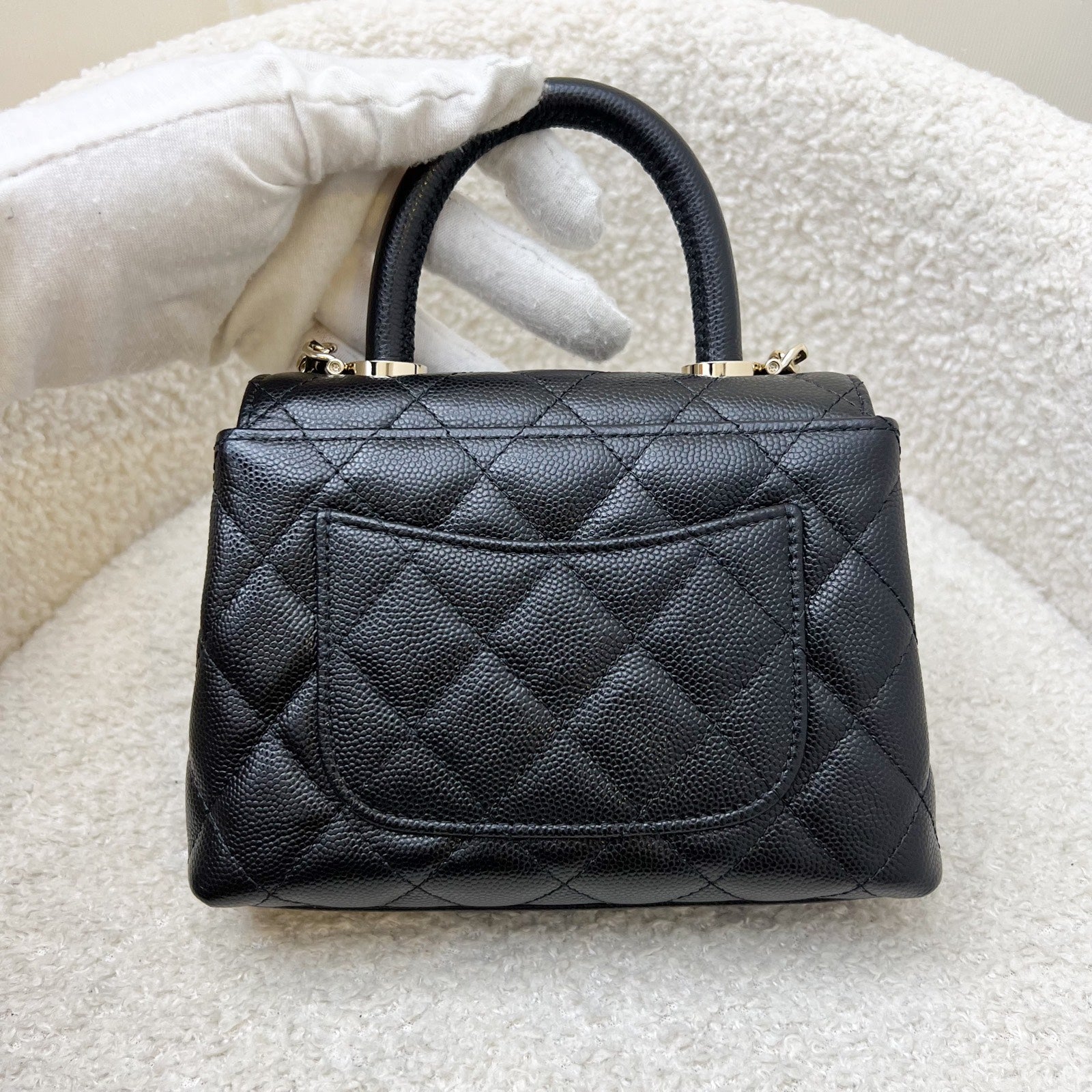 Chanel Micro Coco Handle Flap Bag In Black Caviar And Lghw ( )