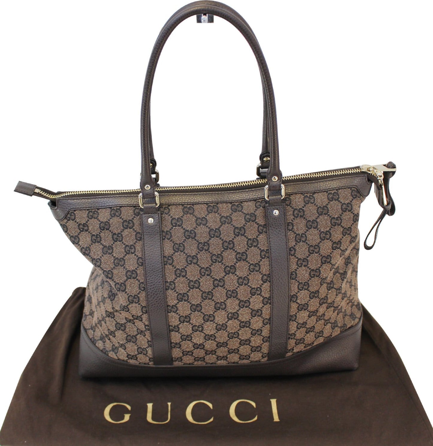 Gucci Dark Shoulder Handbag Canvas Brown Shoulder Bag