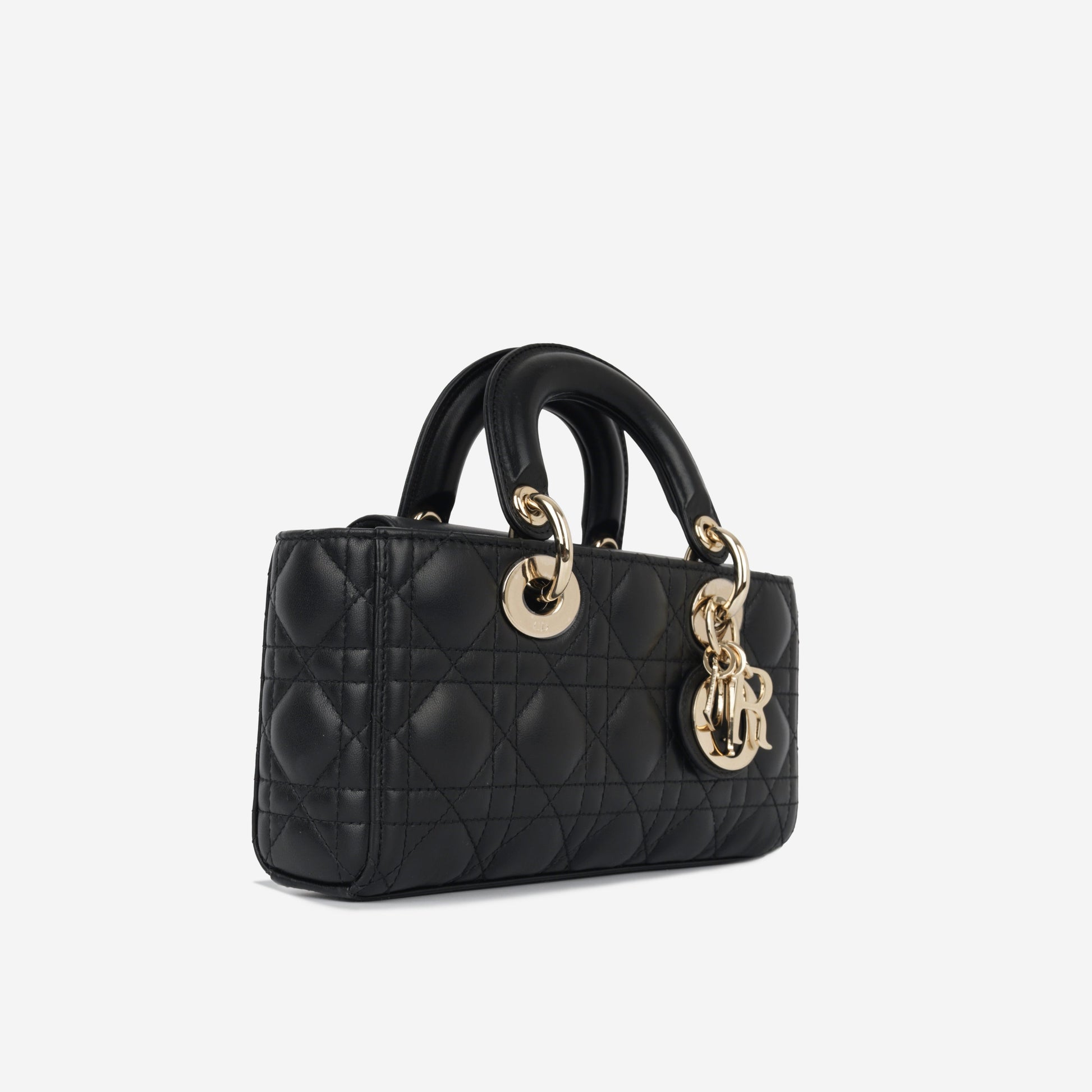 Dior Christian Lady Joy Tote Bag Black Lambskin Cghw