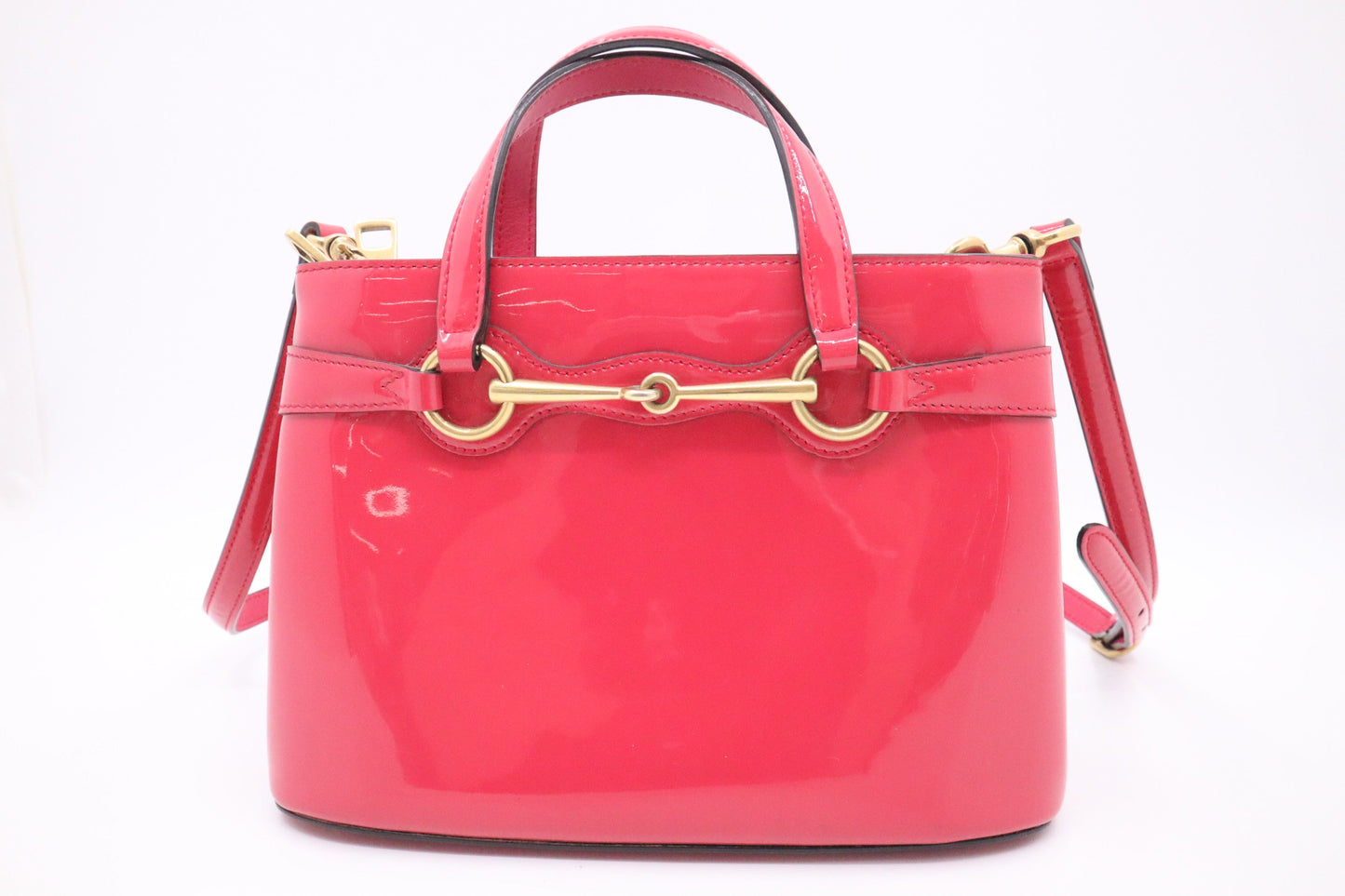 Gucci Horsebit Leather Patent Pink Handbag
