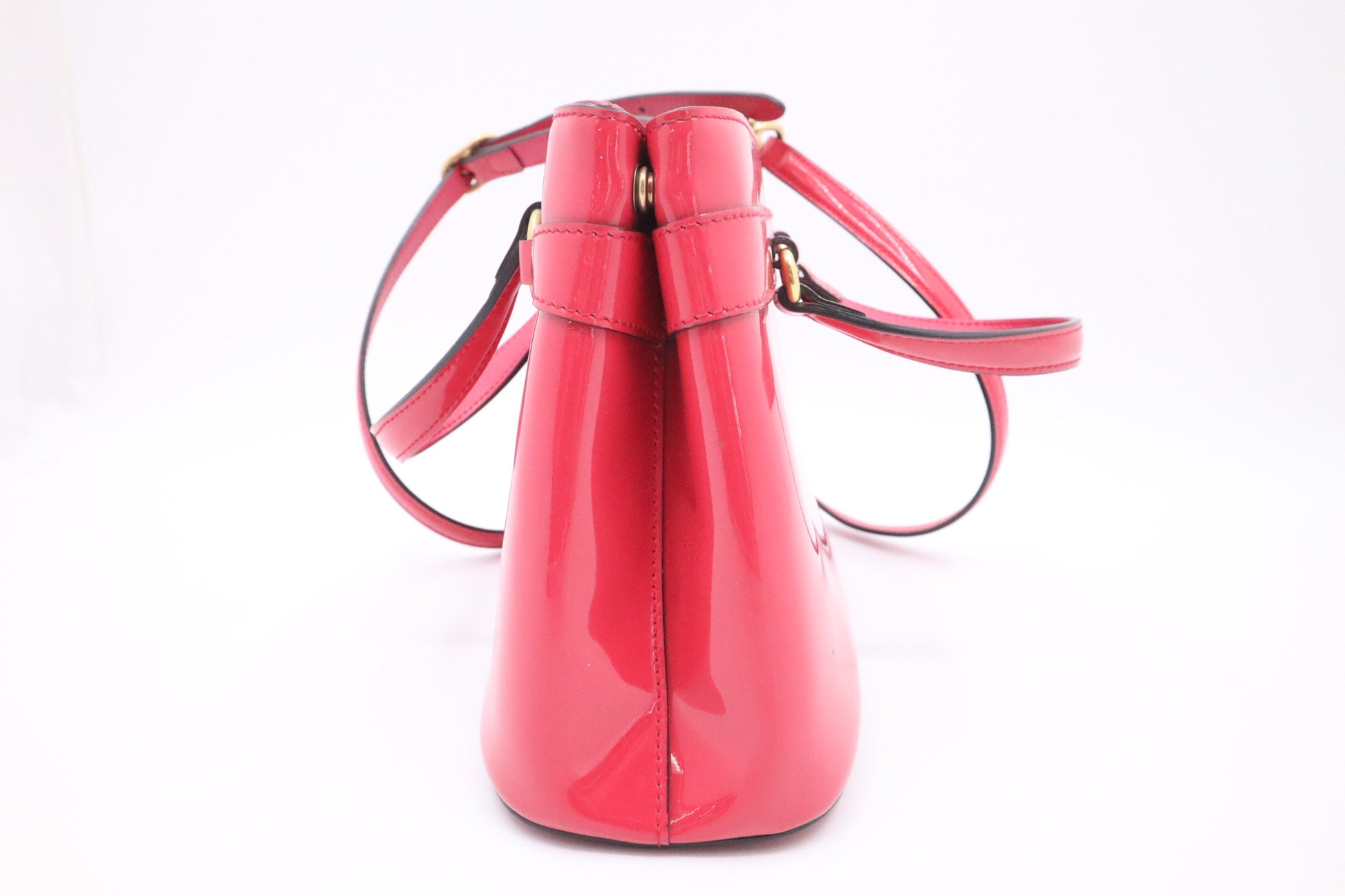 Gucci Horsebit Leather Patent Pink Handbag