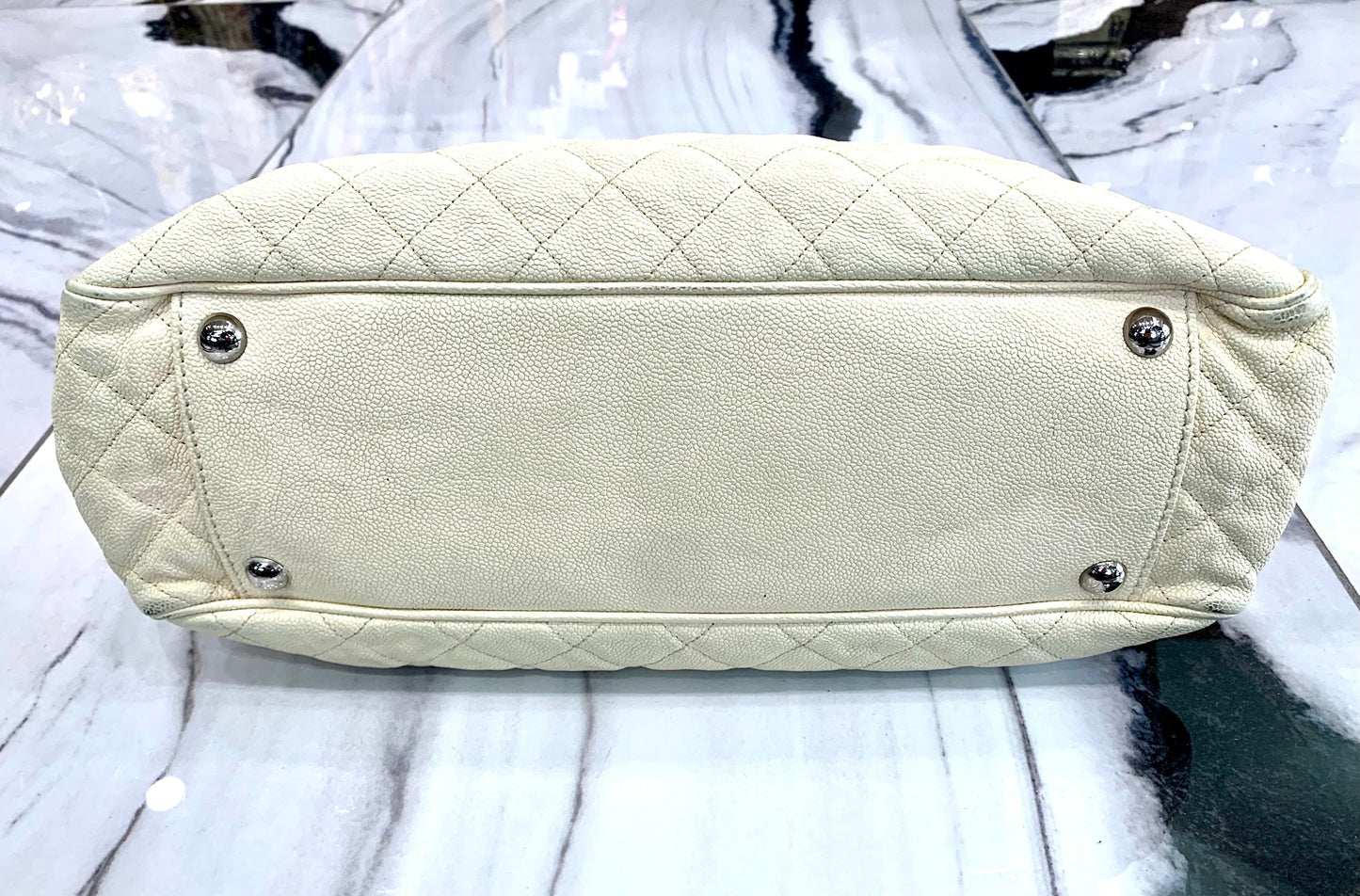 Chanel QUILTED CAVIAR SHOPPING Tote Bag