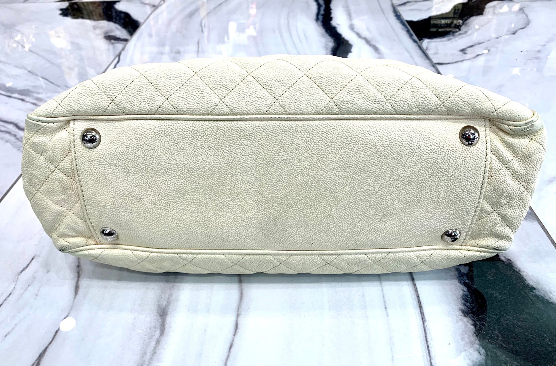 Chanel QUILTED CAVIAR SHOPPING Tote Bag