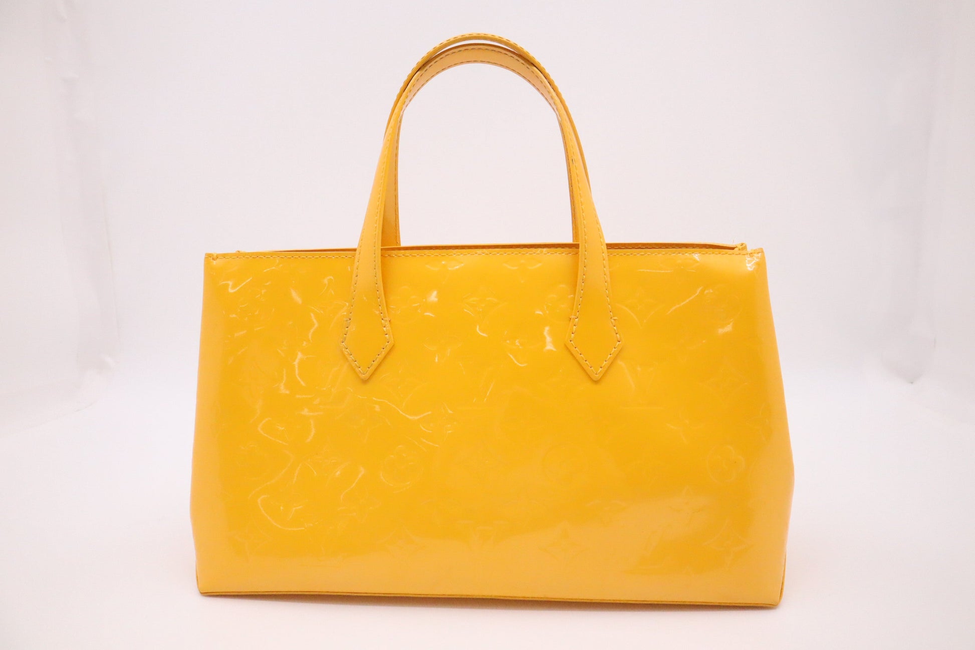 Louis Vuitton Wilshire Yellow PM Leather Vernis Handbag
