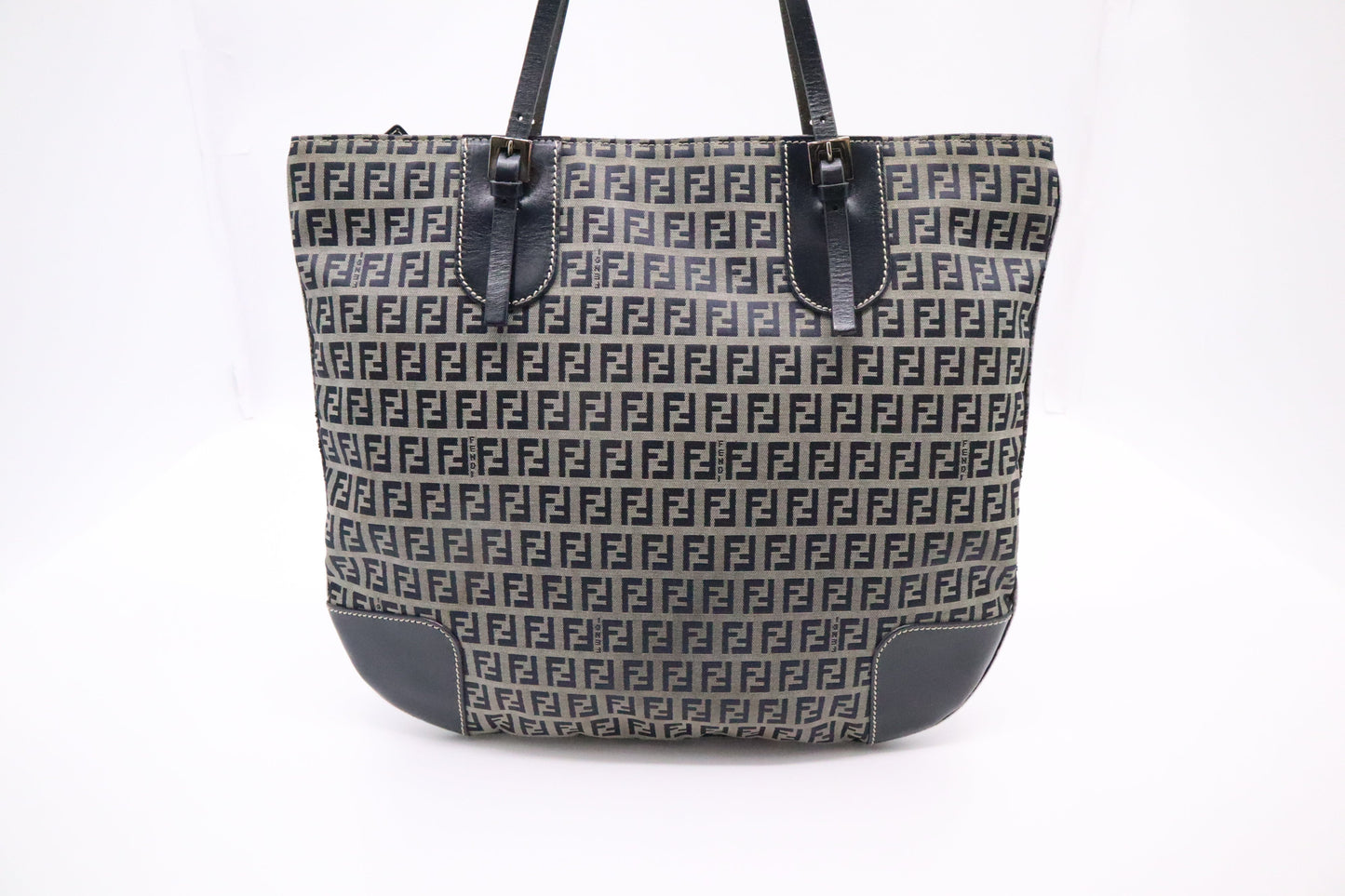 Fendi Tote In Zucca Canvas Blue Navy Tote Bag