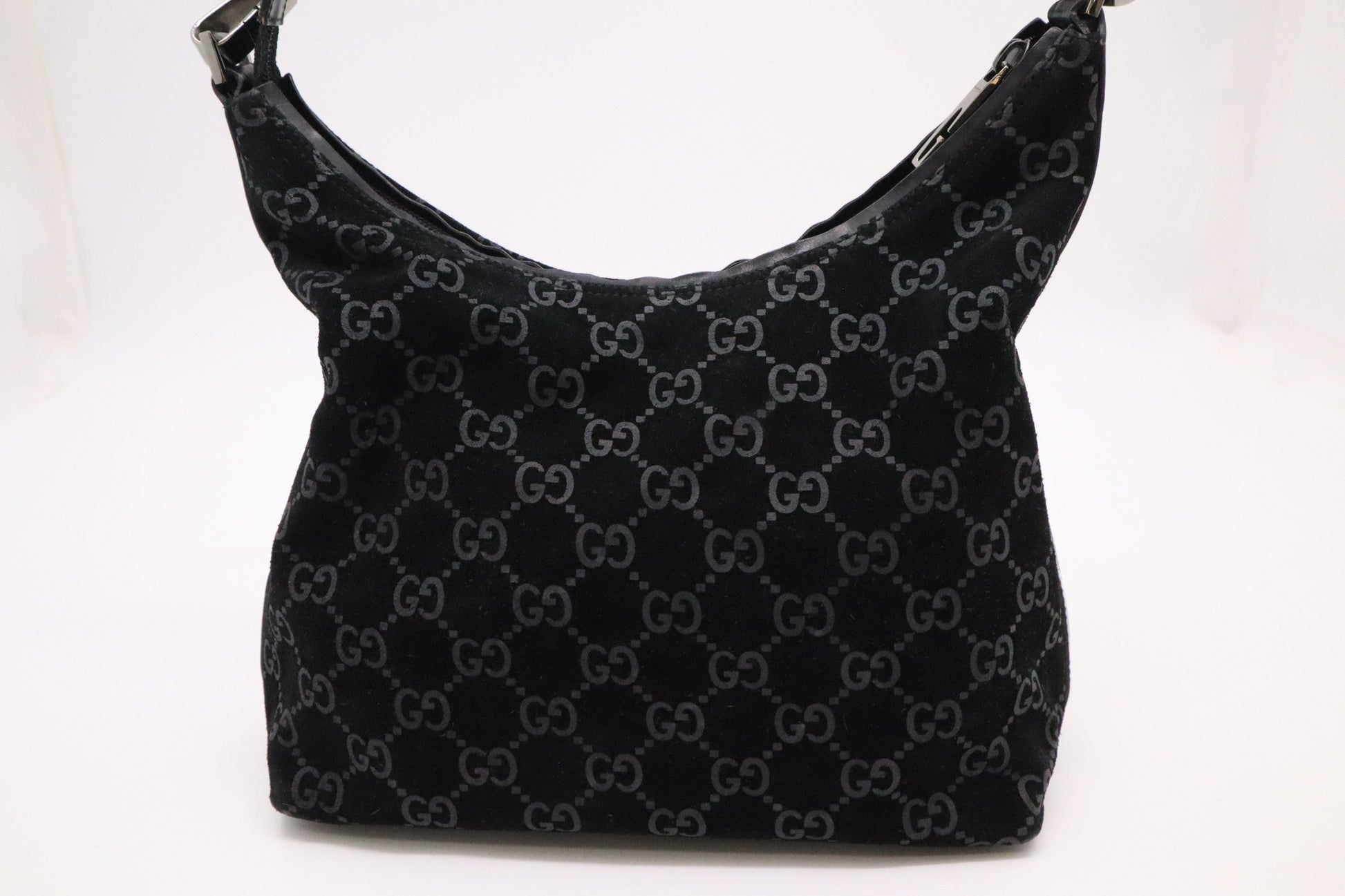 Gucci GG Suede Black Shoulder Bag