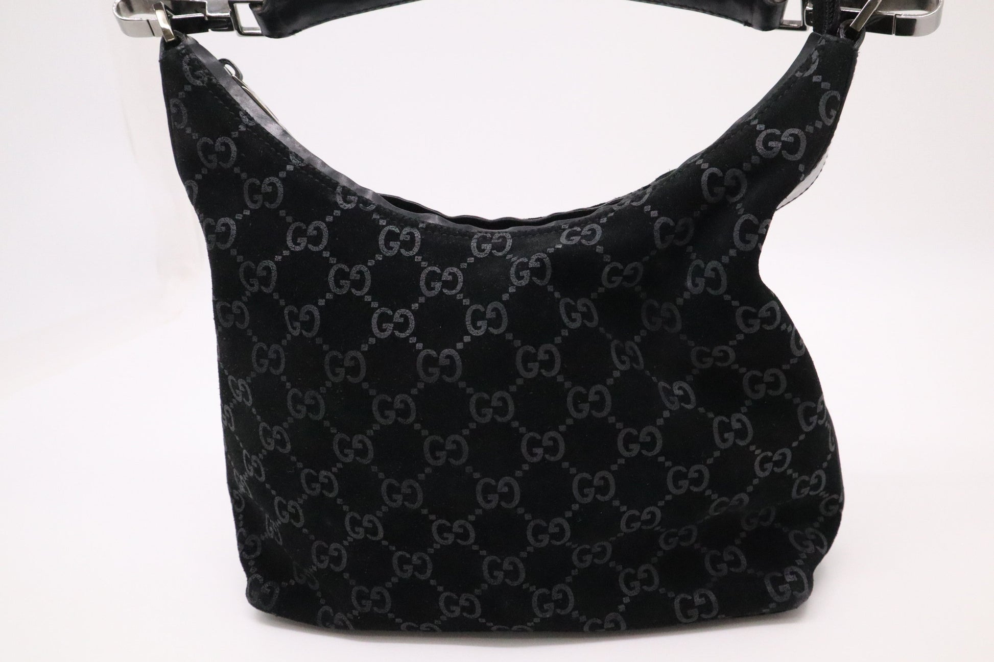 Gucci GG Suede Black Shoulder Bag