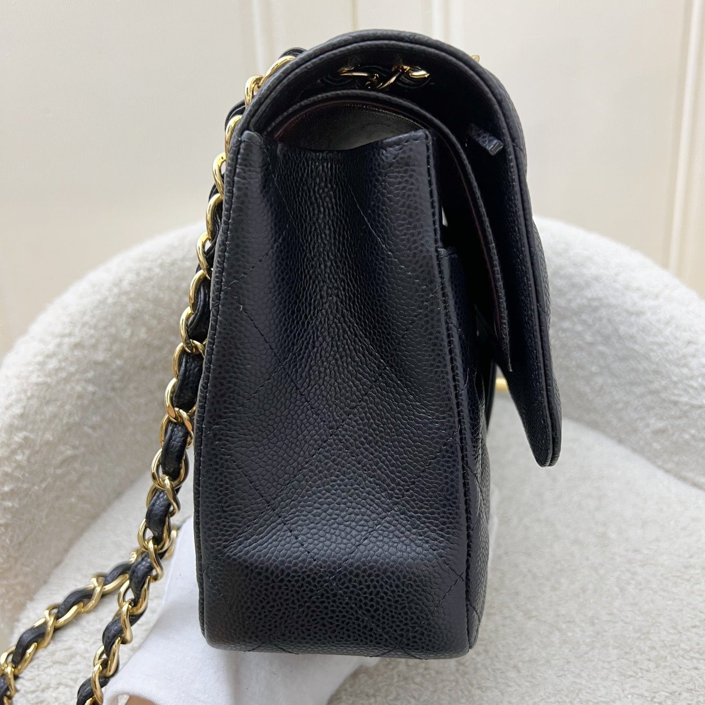 Chanel Jumbo Classic Flap Df In Black Caviar And Ghw Bag