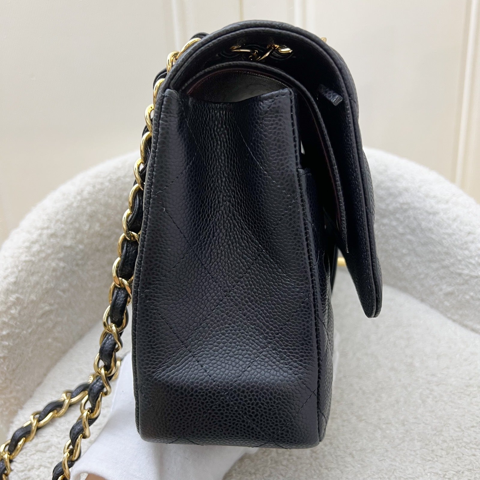 Chanel Jumbo Classic Flap Df In Black Caviar And Ghw Bag