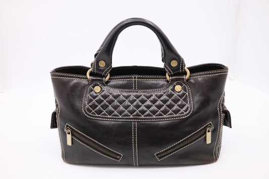 Celine Boogie Bag In Dark Leather Brown Travel Bag