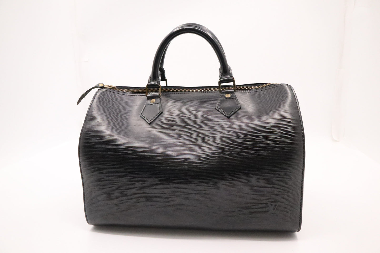 Louis Vuitton Speedy 30 Black Leather Epi Handbag Epi Leather
