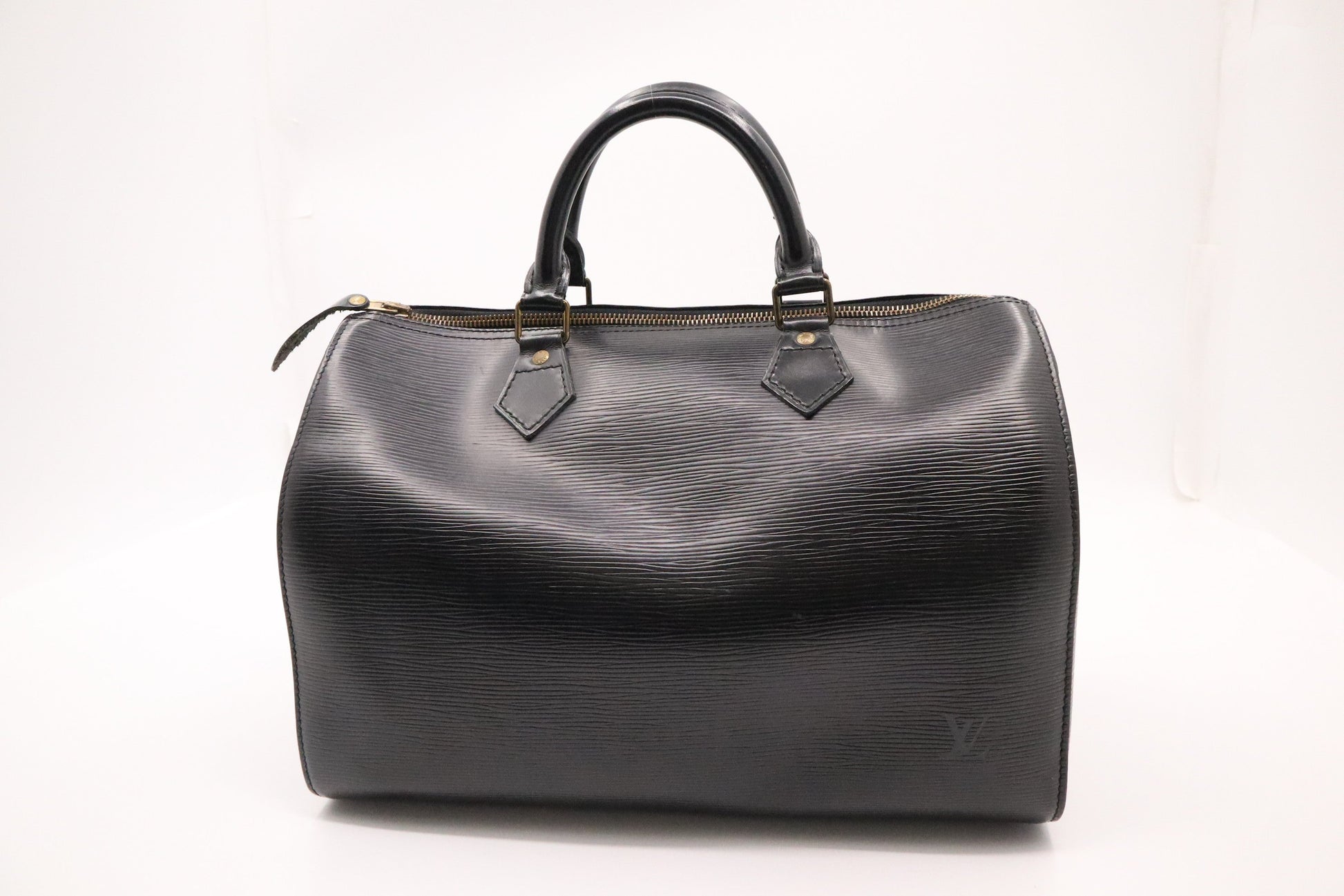 Louis Vuitton Speedy 30 Black Leather Epi Handbag Epi Leather