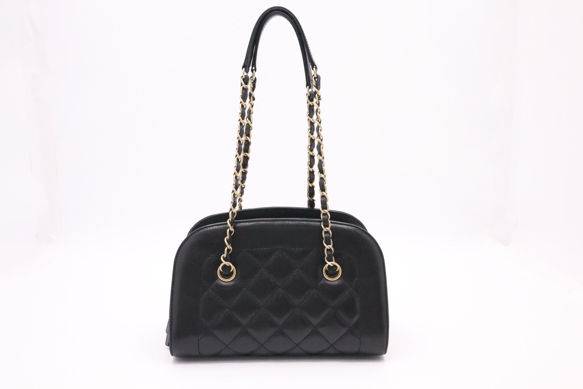 Chanel Black Leather Shoulder Bag Black Leather