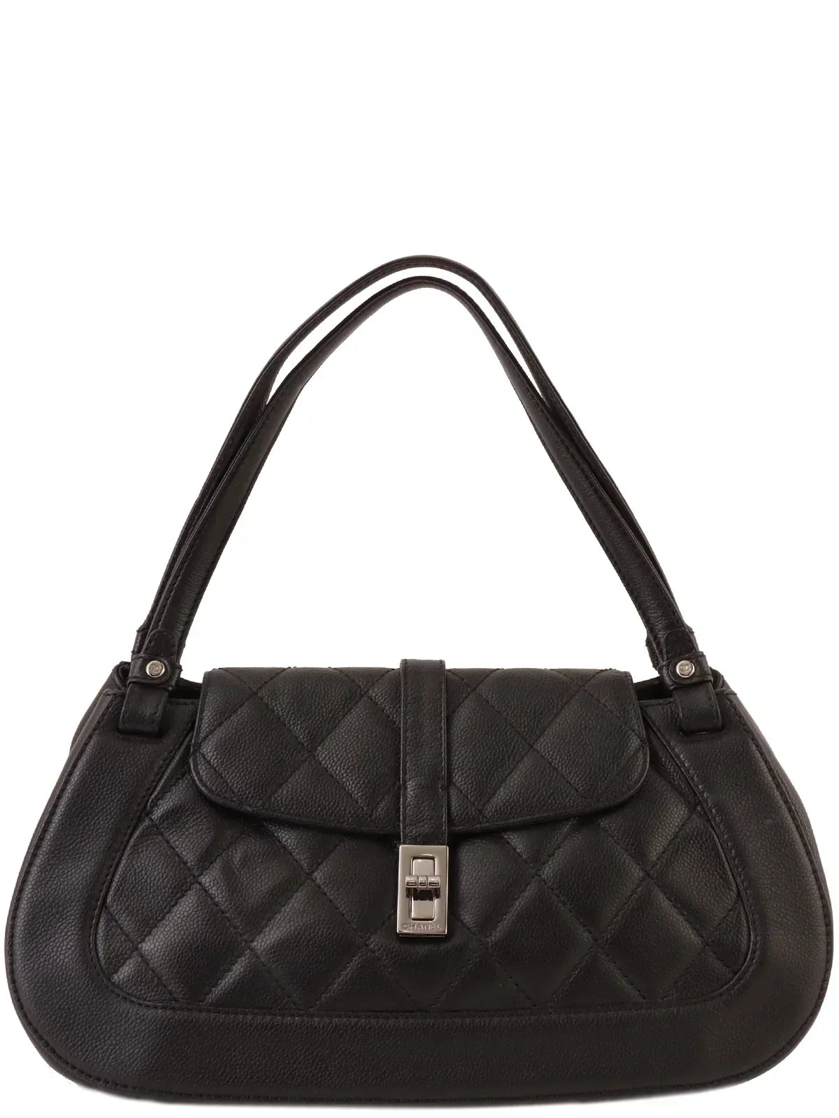 Chanel Around  Made Caviar Skin . Shoulder Bag Black